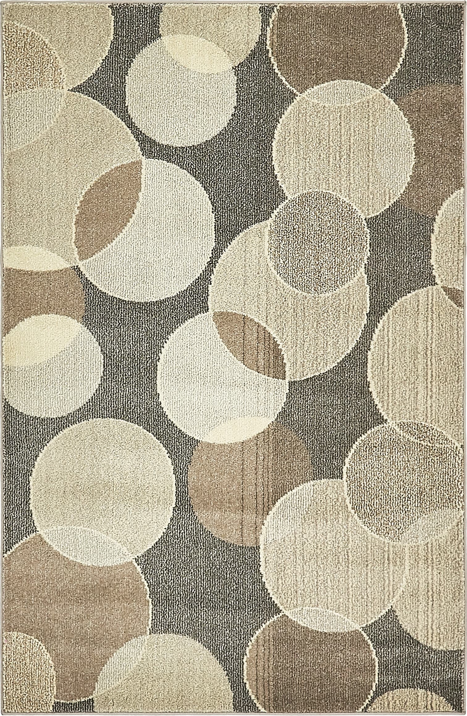 Unique Loom 3139826 Seaside Chromatic 4 x 6 (ft) Loomed Polypropylene Gray/Beige Rectangular Indoor Geometric Coastal Area rug