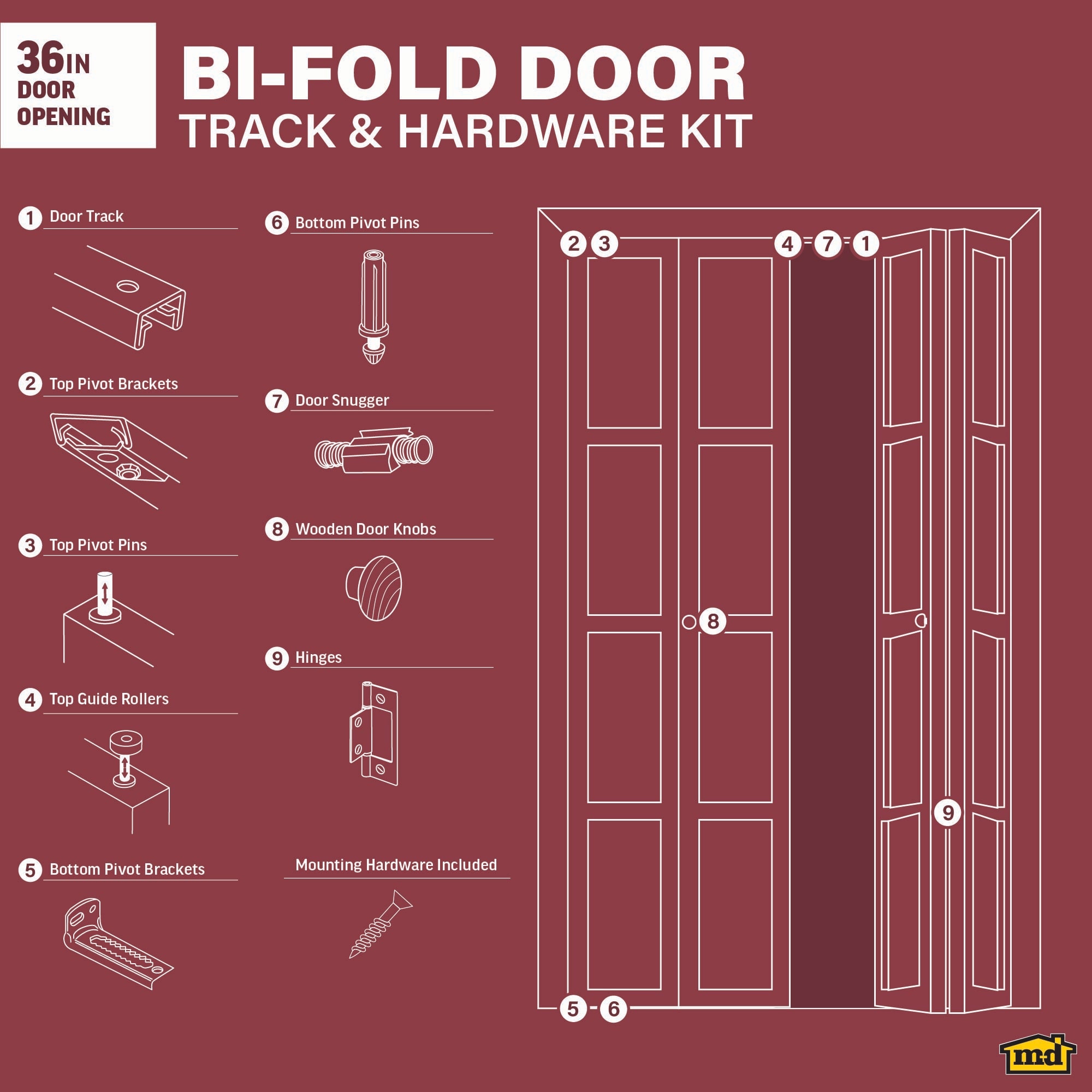 M-D 45109 Bifold-Closet-Door-Track-And-Kits - View #2