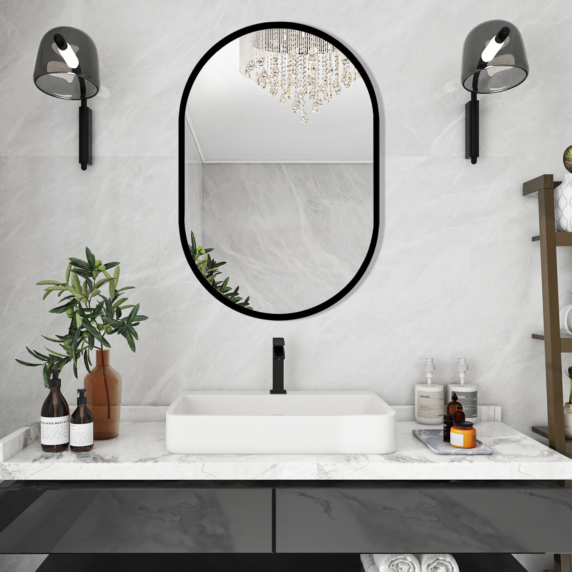 WELLFOR GIJ-MED02-2436BK Bathroom-Medicine-Cabinets - View #3