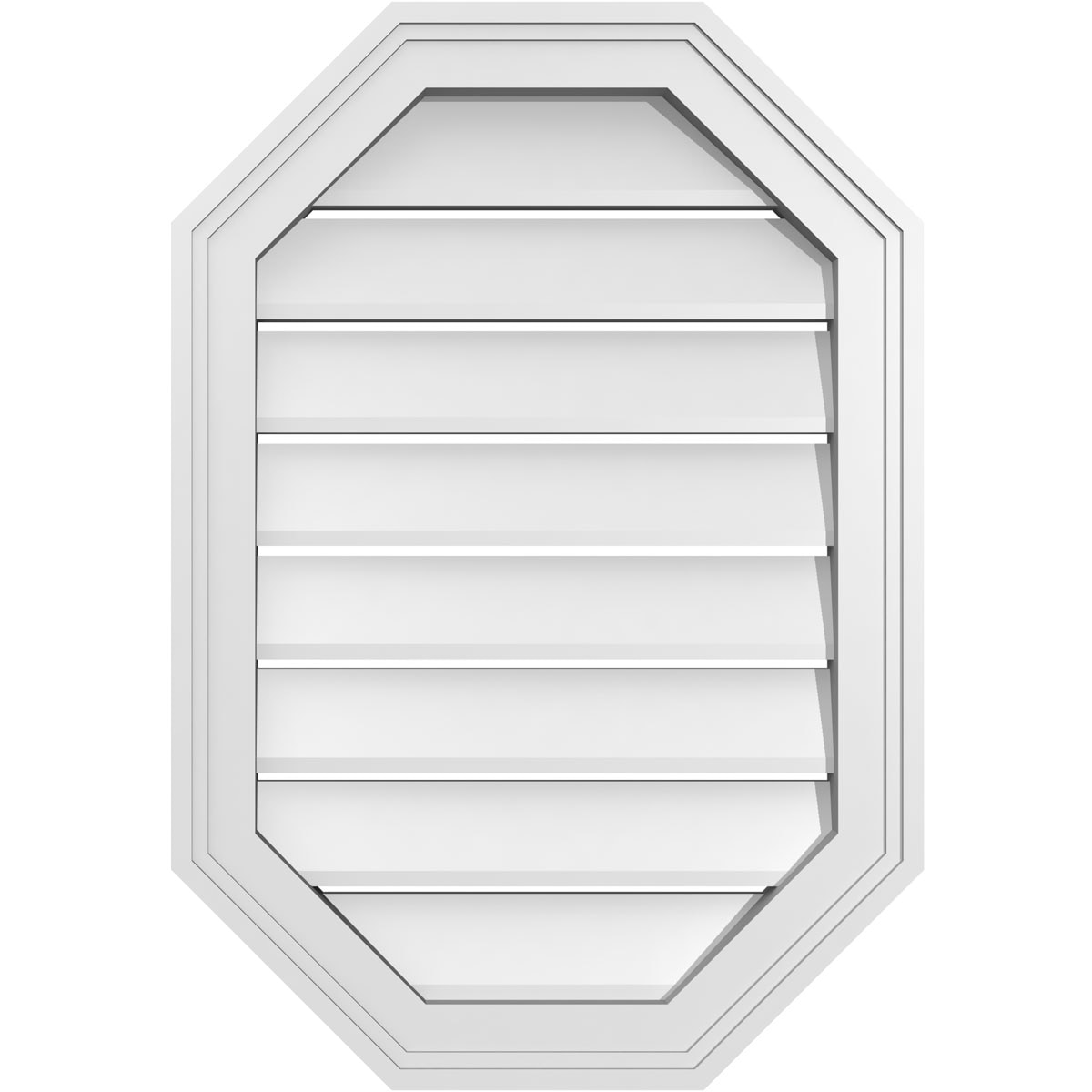 Ekena Millwork GVPOV18X2602SF 18-Inches x 26-Inches Off-white Octagon PVC Gable Louver Vent