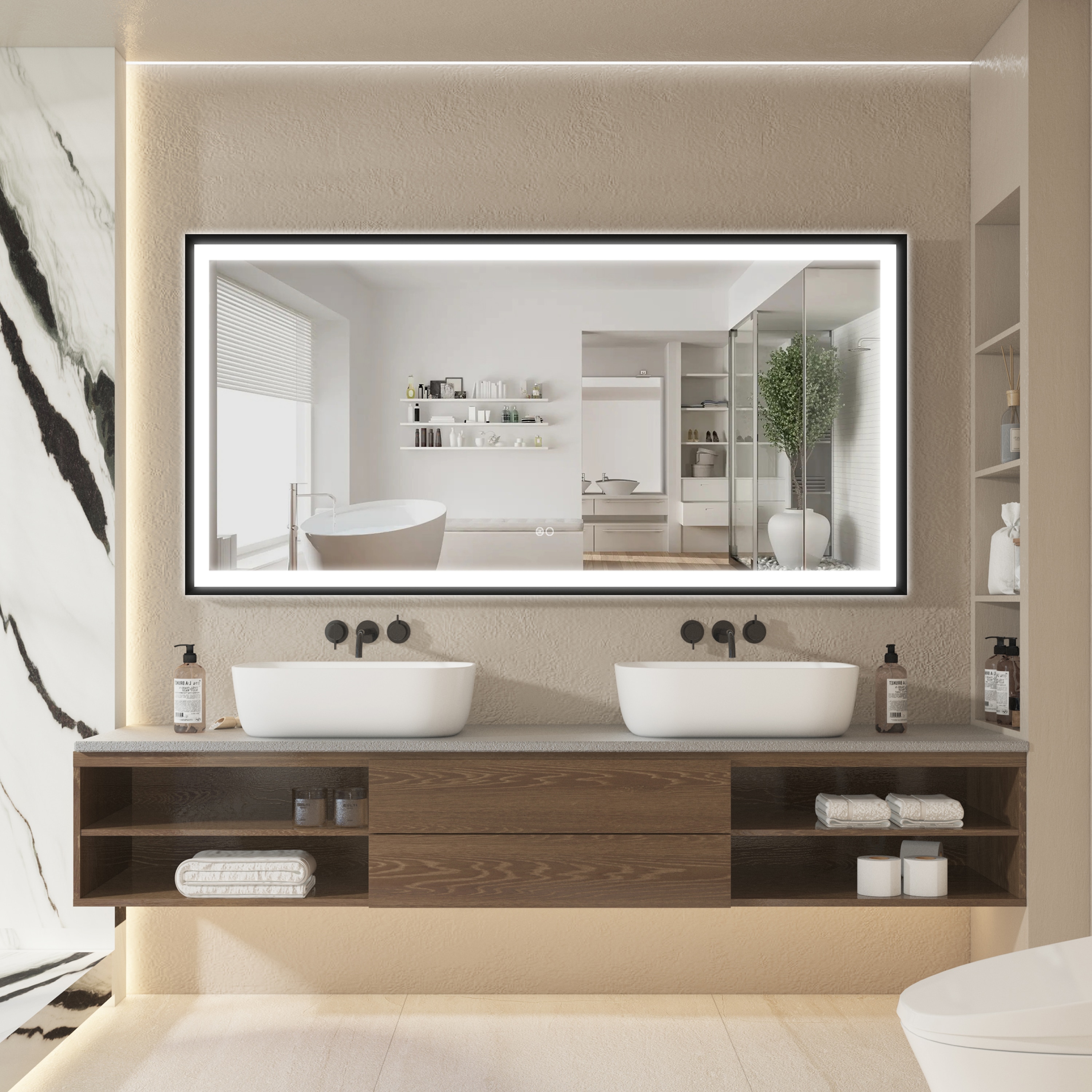 Forclover MRE-6F7236MB Framed-Bath-Mirrors - View #5