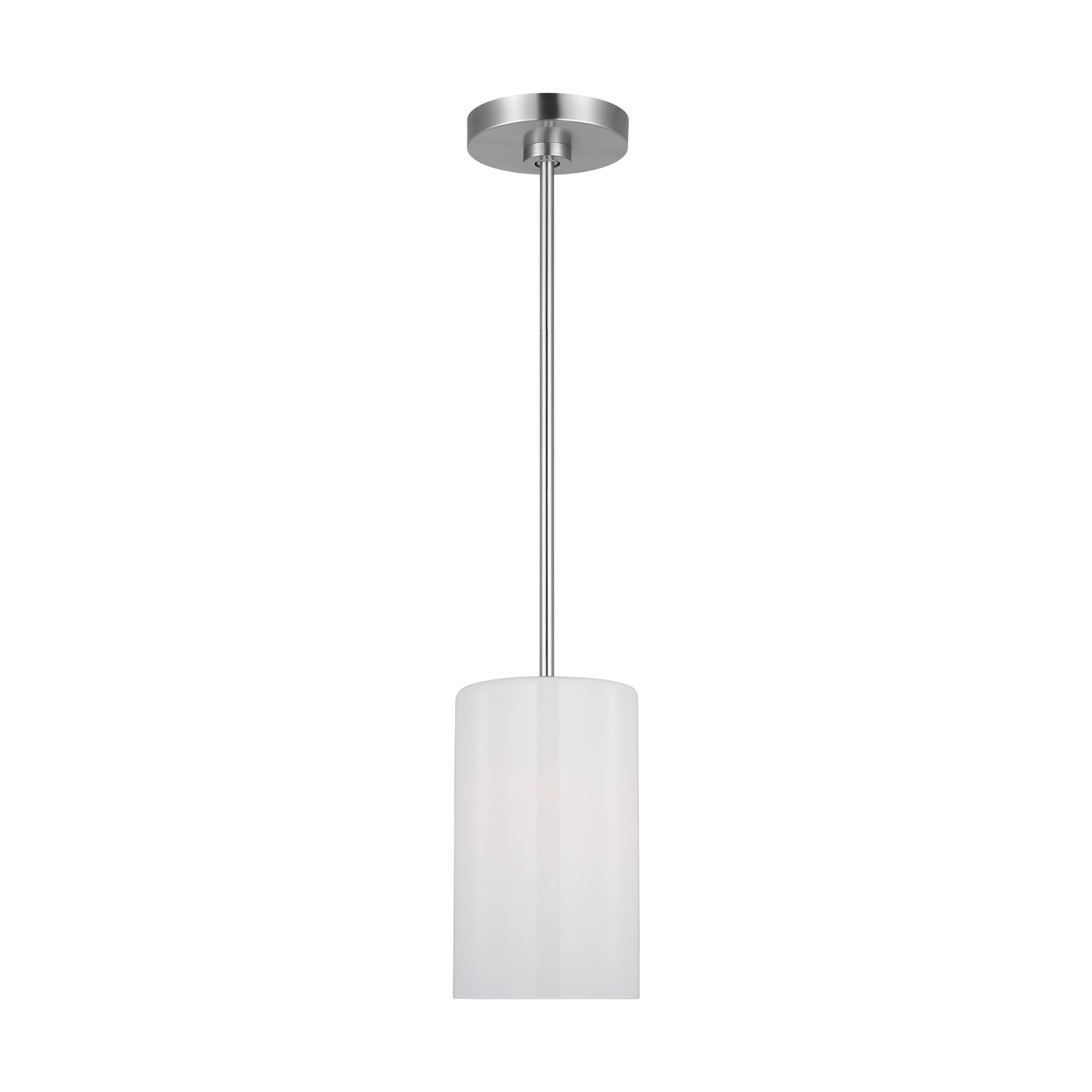 Generation Lighting GLP1001BS Rhett 1 -Light Brushed Steel Modern/contemporary Clear glass Geometric Mini Hanging Pendant light