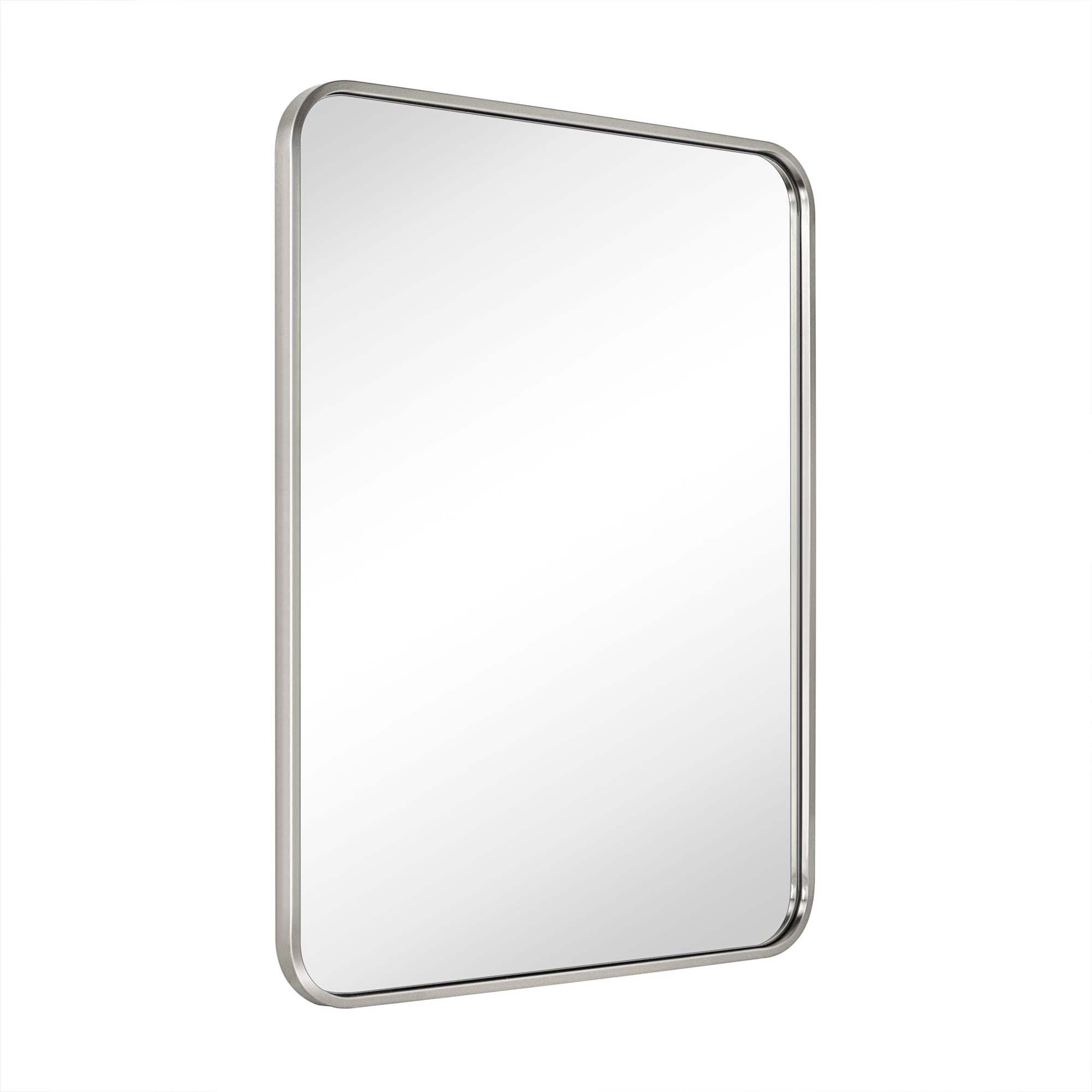 TEHOME GC-00788 Verona 24-in x 32-in Framed Rectangle Bathroom Vanity Mirror ( Brushed Nickel )