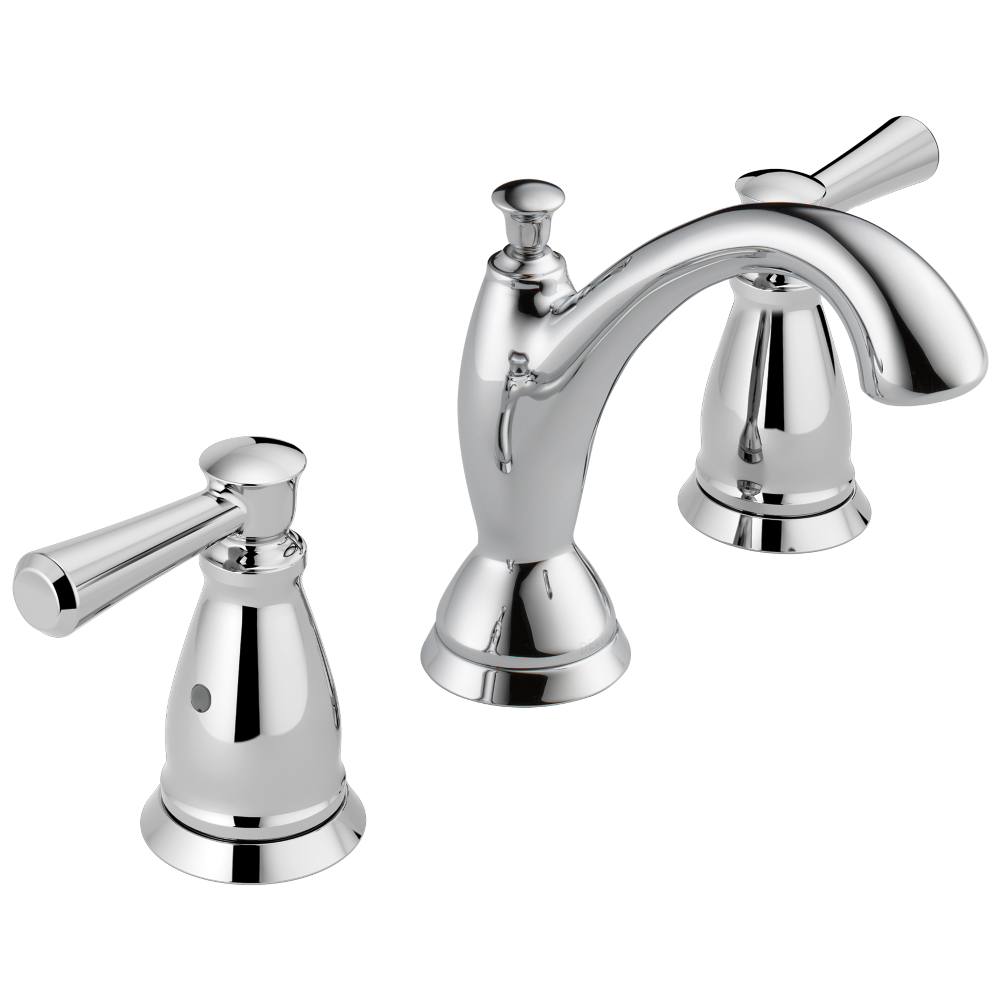 Delta 3593-MPU-DST Linden Chrome Widespread 2-handle WaterSense Mid-arc Residential Handle Bathroom Sink Faucet with Drain