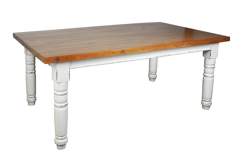 Sunset Trading CC-TAB1139SO4TLDWWSV Shabby Chic Cottage Whitewash/Salvage Top Transitional Dining Table, Wood with Whitewash Wood Base
