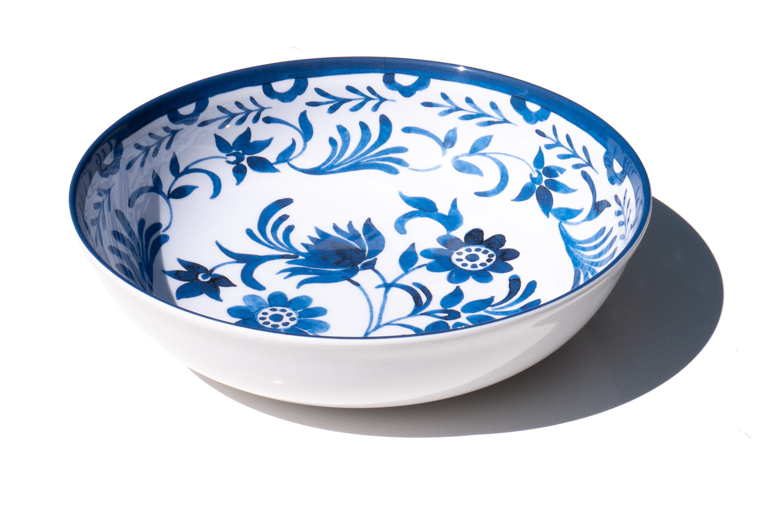 TarHong Medallion Flower Melamine Serving Bowl - Blue - 11.9in.