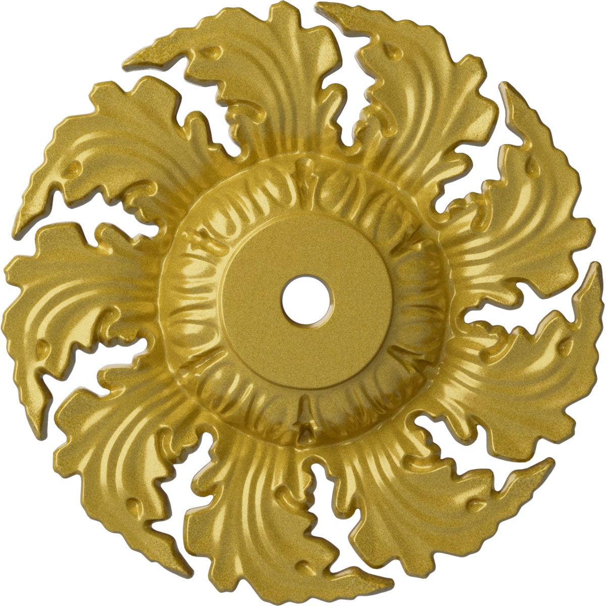 Ekena Millwork CM14NERGS Needham 14.625-in W x 14.625-in L Painted Rich Gold Polyurethane Whole Ceiling Medallion