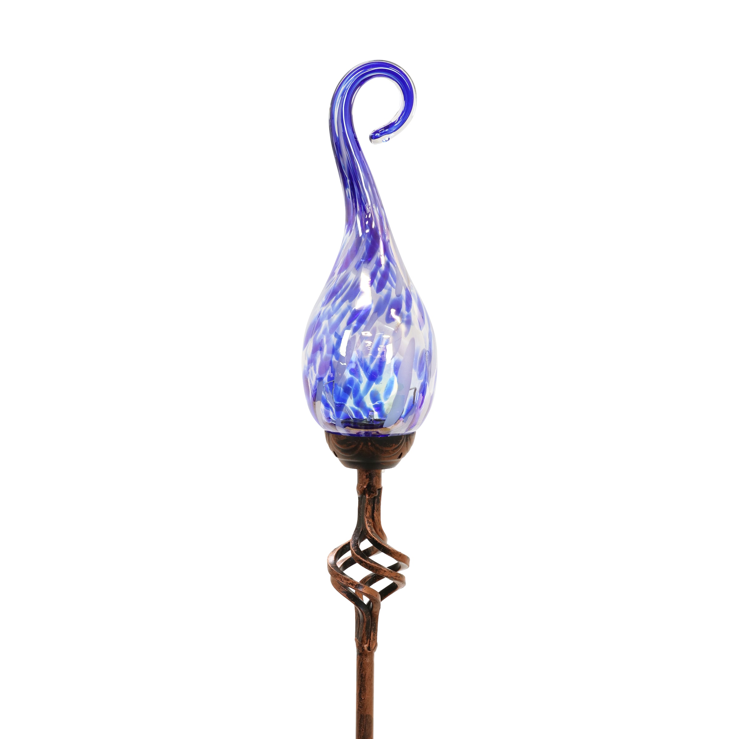 Exhart 14173 36-in Blue Glass Solar Assorted Stake