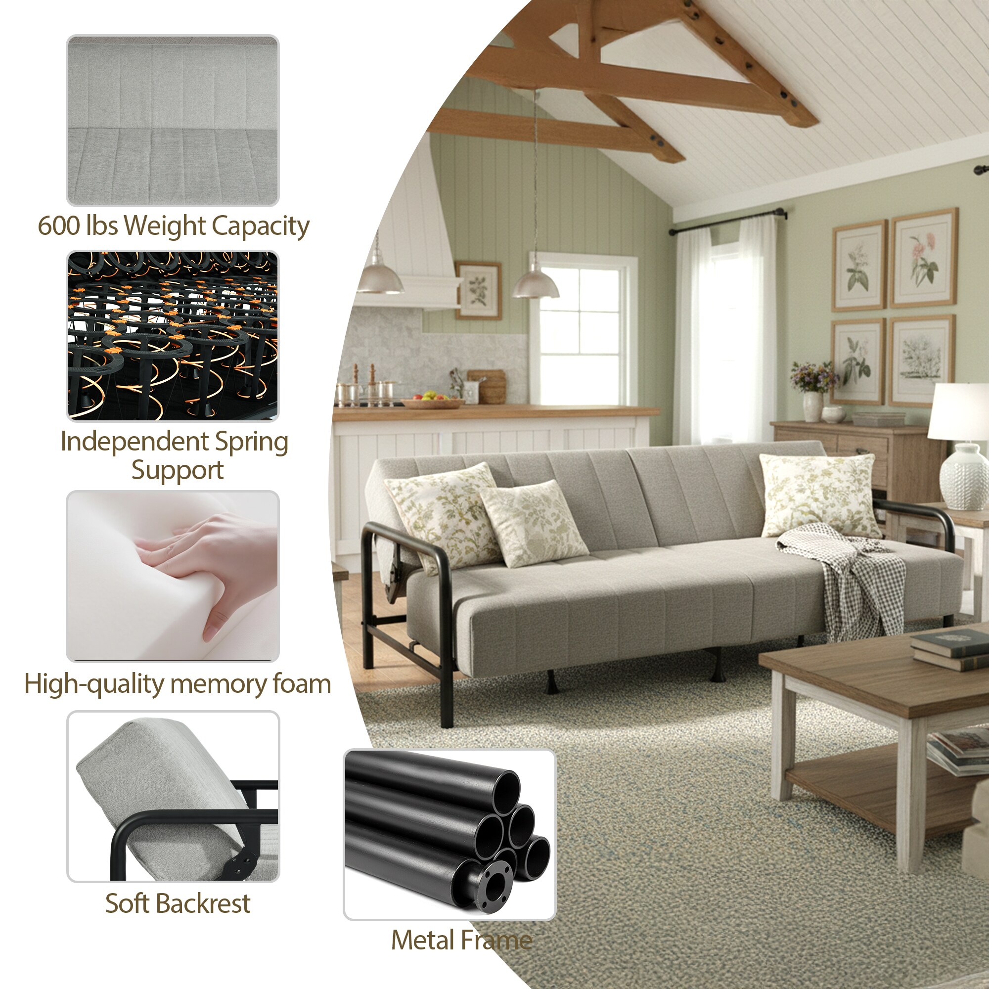Homy Casa CLICKO GREY futons - View #3