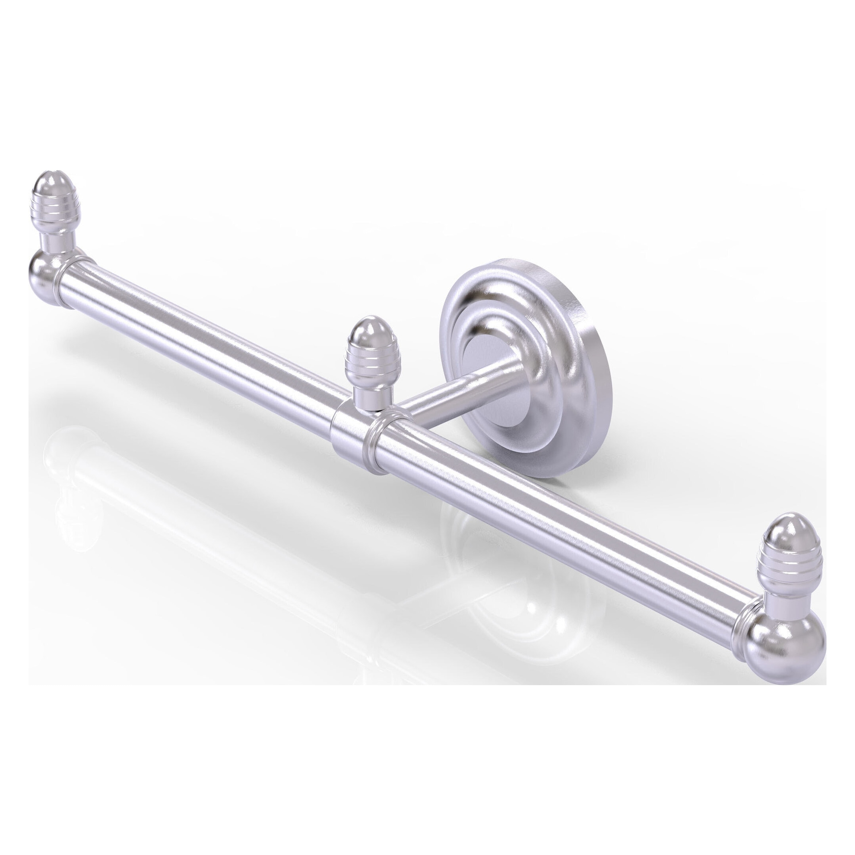 Allied Brass BPQN-HTB-2-SCH Que New 15-in double Satin Chrome Wall mount Double Towel Bar