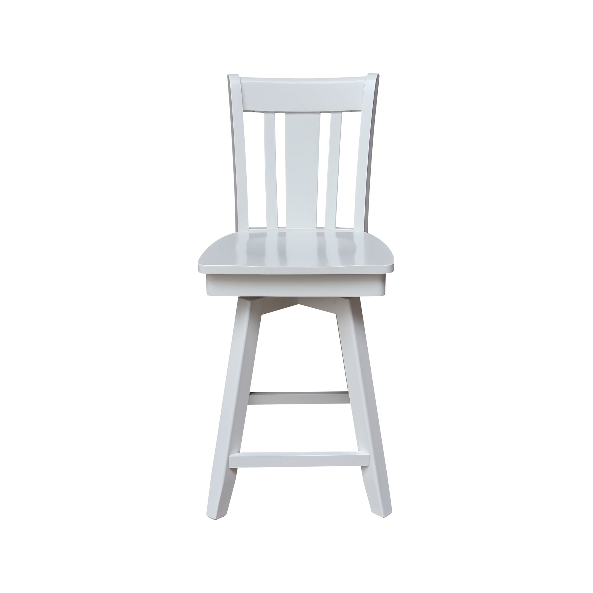 San Remo White Wood Swivel Counter Height Stool