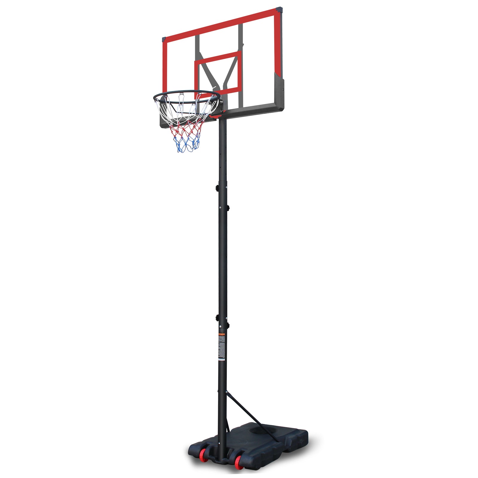 Tatayosi T295940 Adjustable 5 to 10ft Basketball Hoop 44 Inch Backboard Portable Basketball Goal System with Stable Base and Wheels