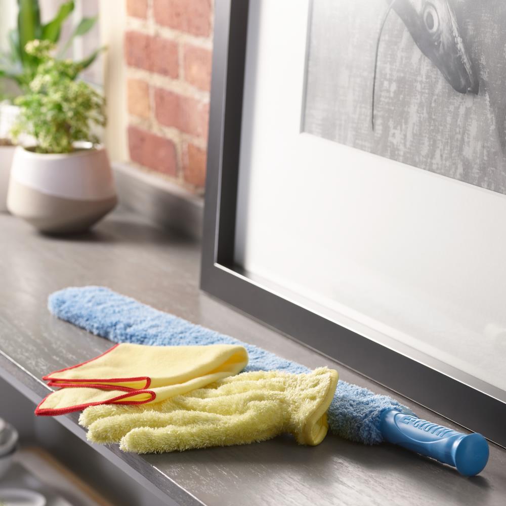 2 Pairs Microfiber Gloves For Plants Dusting Cleaning Gloves Mittens House  Cars Blinds Dusting23*12.5 Green And Blue