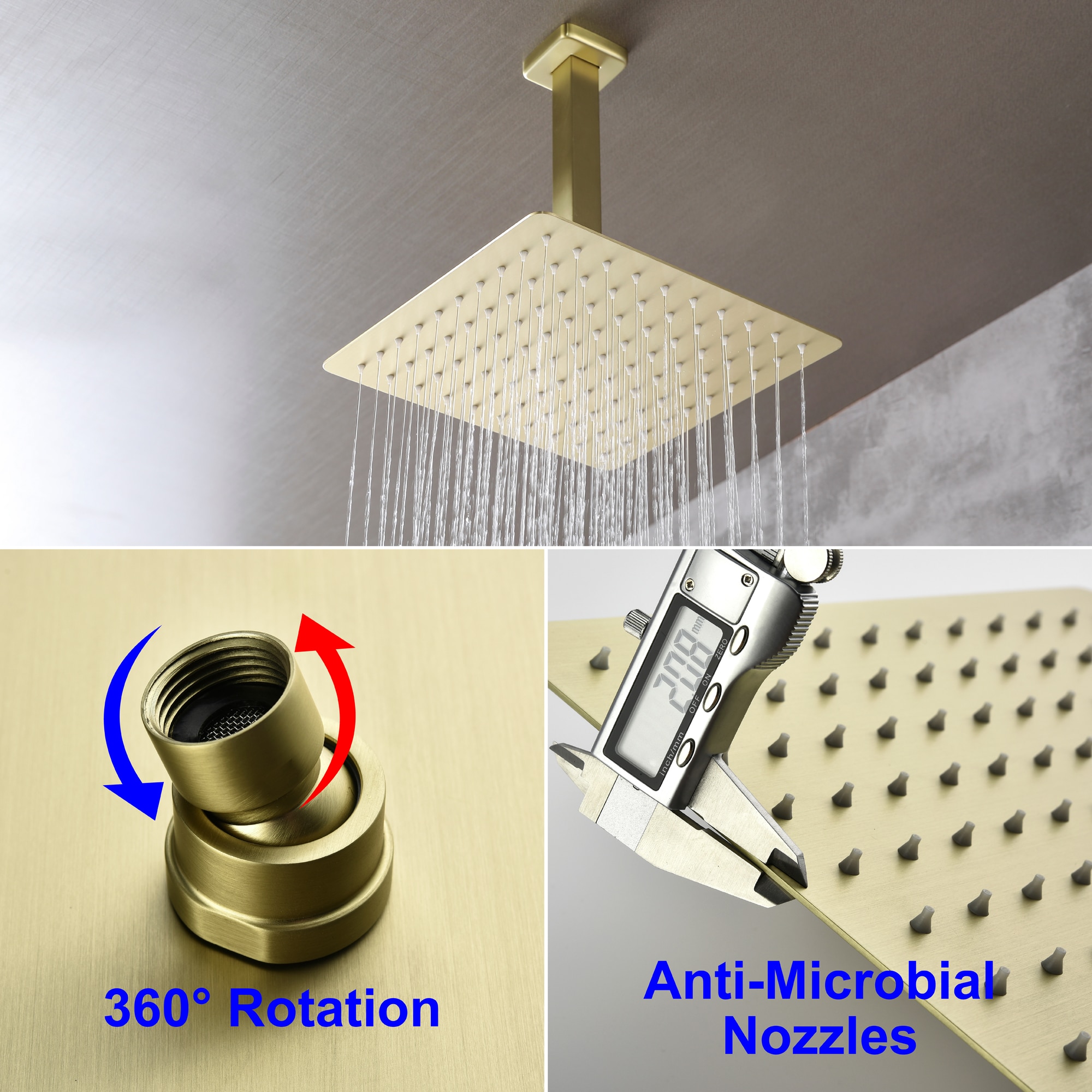 CASAINC CS3523-10BG Showerhead-Bar-Panels - View #6