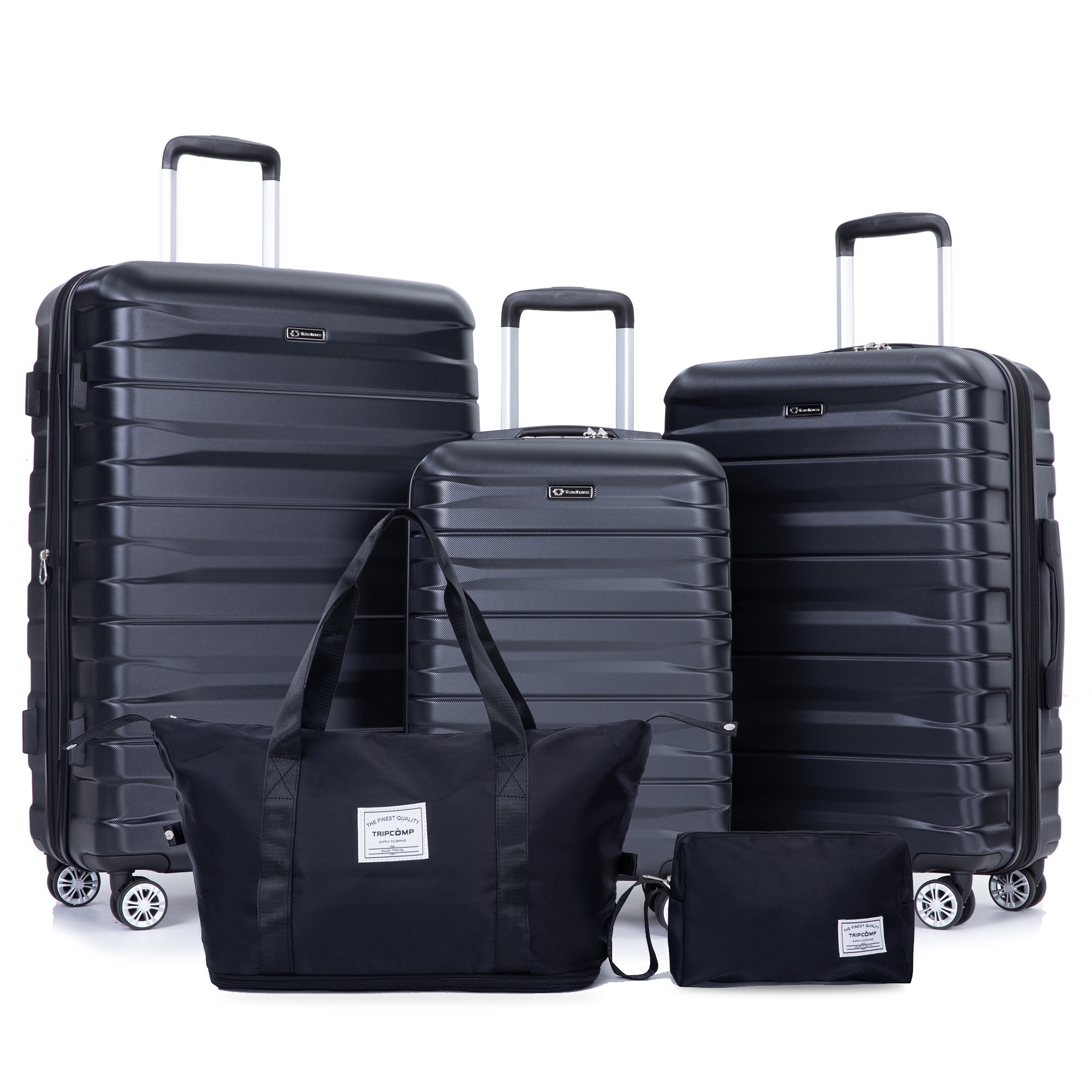 SINOFURN SYD9400014BK 20.3x11.4x30.3 Black Plastic Hardshell Suitcase set 5 -Bag