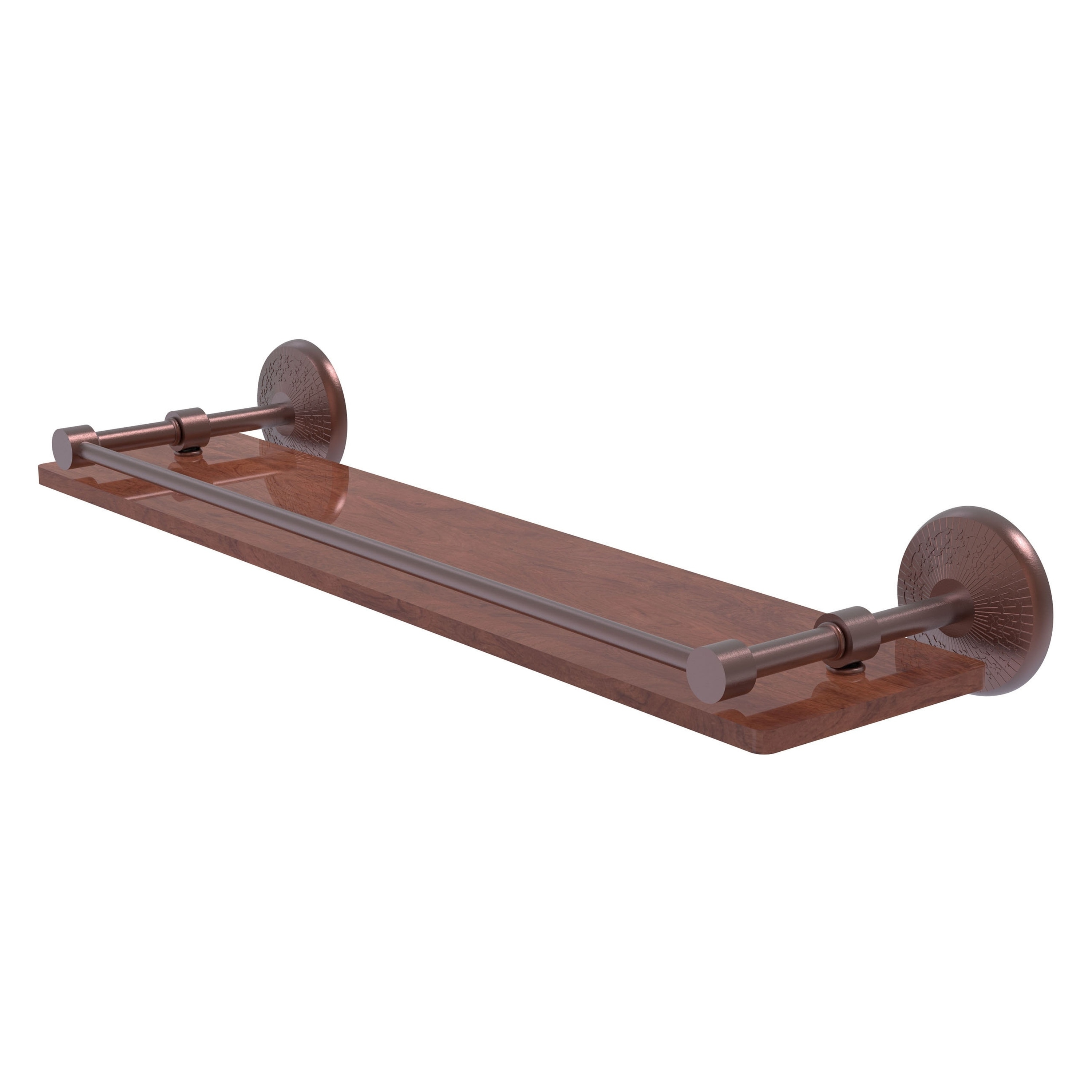 Allied Brass MC-1-22-GAL-IRW-CA Monte Carlo Antique Copper 1-Tier Wall Mount Bathroom Shelf (22-in x 3-in x 5-in)