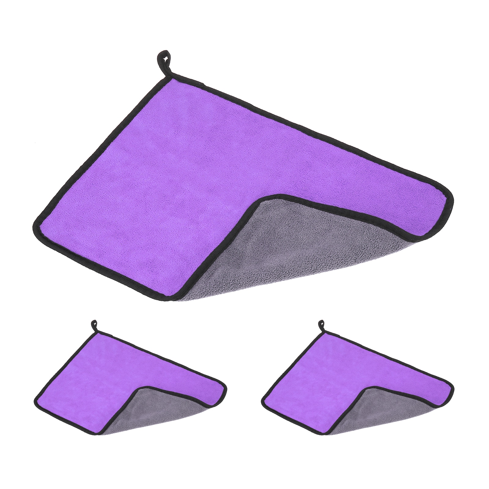 PATIKIL 11.8x15.7 Inch Billiard Cue Towel 3pcs Pool Cue Cleaner Shaft Cloth Coral Fleece for Snooker Pole Pool Table Cue Accessories Purple and Grey