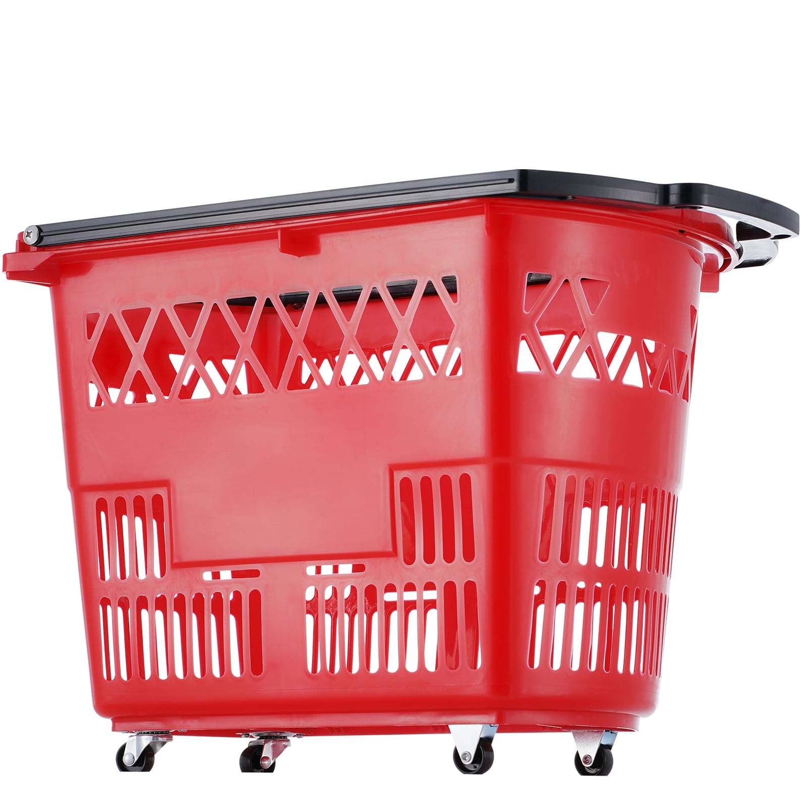GIVIMO 6-Pack 39-L Plastic Rolling Shopping Baskets with Swivel Wheels and ABS Handles 75-lb Capacity Retail Store Carts in Red #LW047GIVSS388