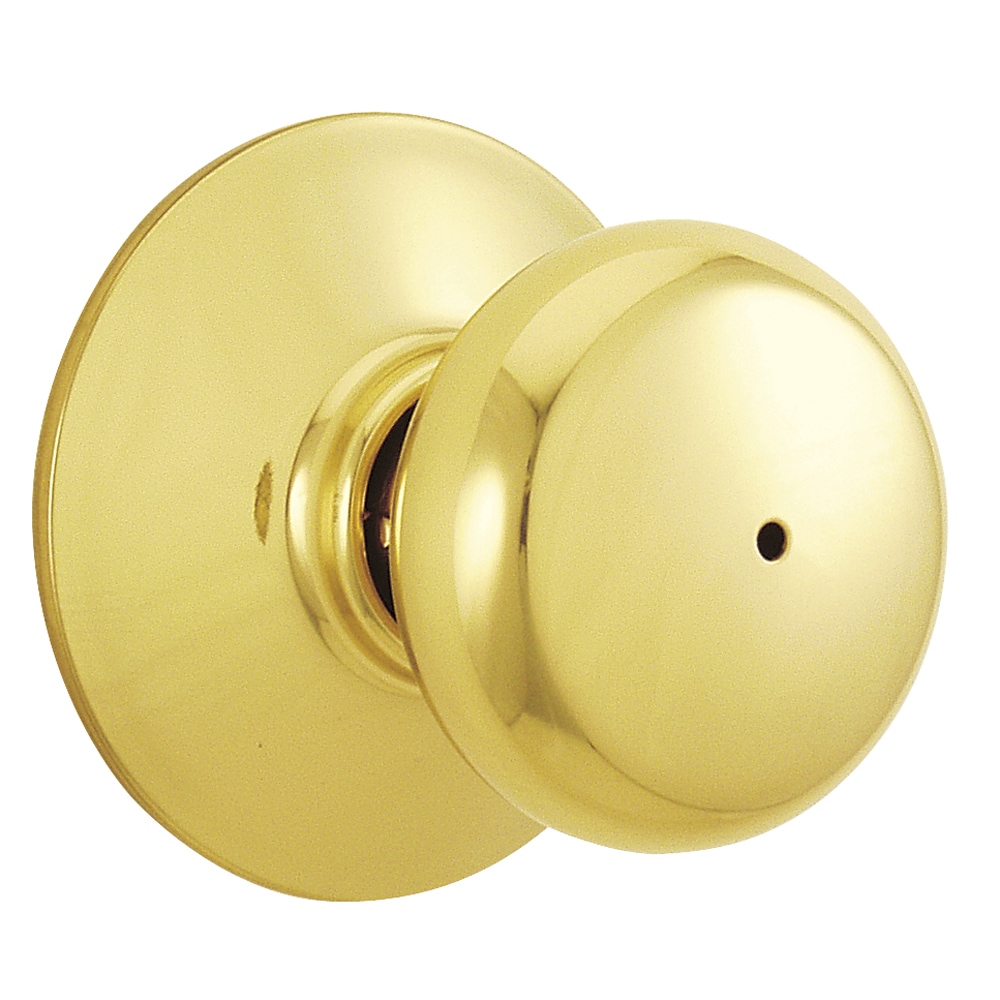 Schlage Plymouth Bright Brass Interior Bed/Bath Privacy Door Knob