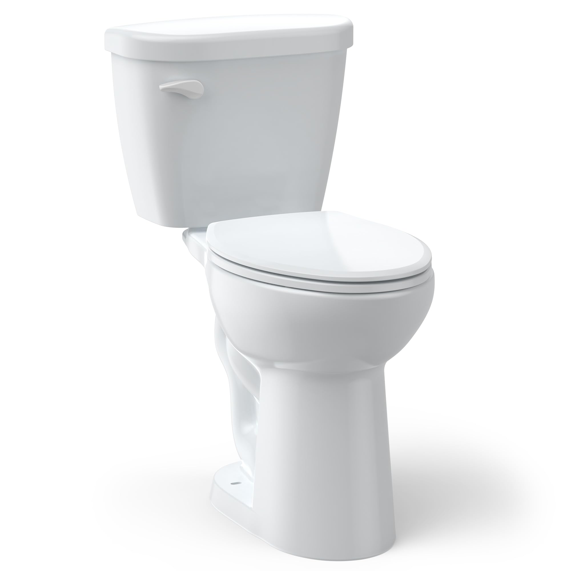 GarveeLife - 2-Piece Elongated Toilet 1.28 GPF 12-in Rough-In Comfort Height Soft Close Seat White