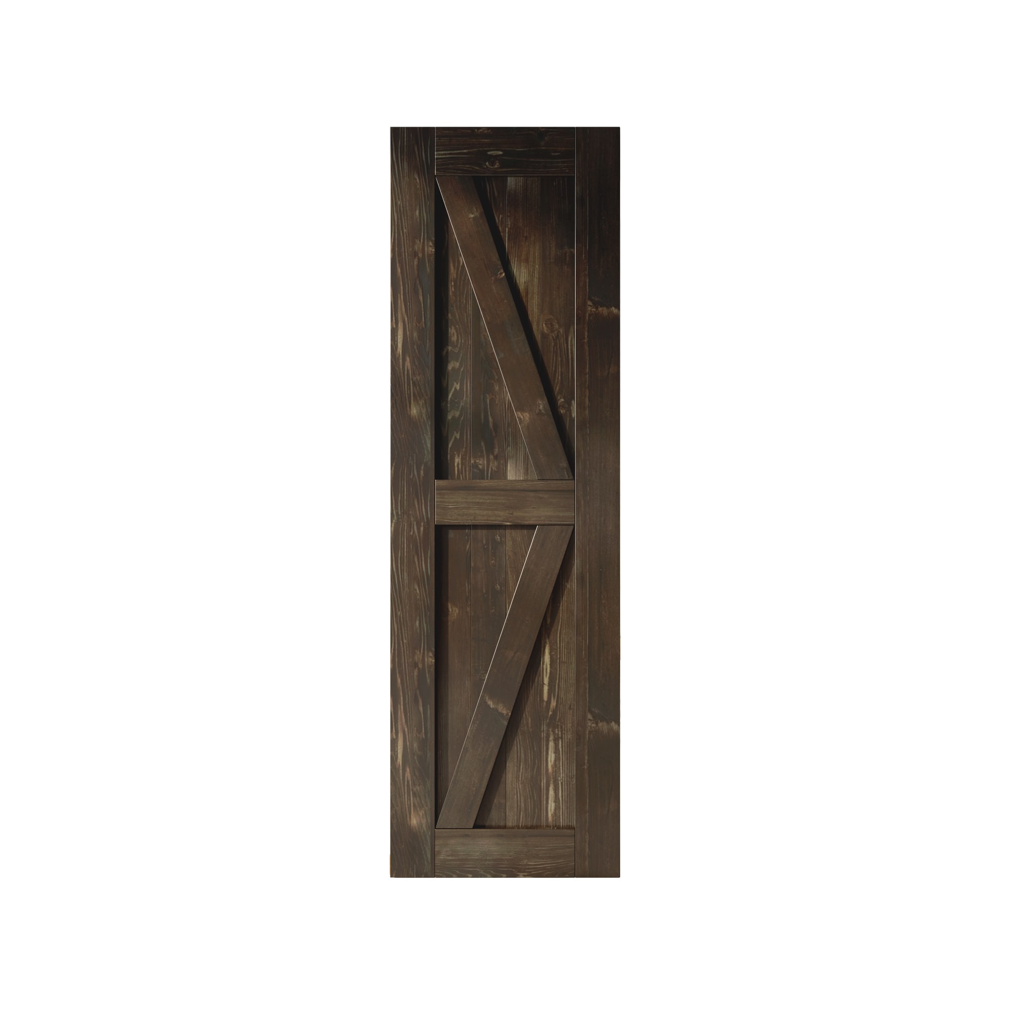 HOMACER 2084-K-EBONY 20-in x 84-in Ebony K-frame Pine Wood Solid core Single Barn Door (Hardware Not Included)