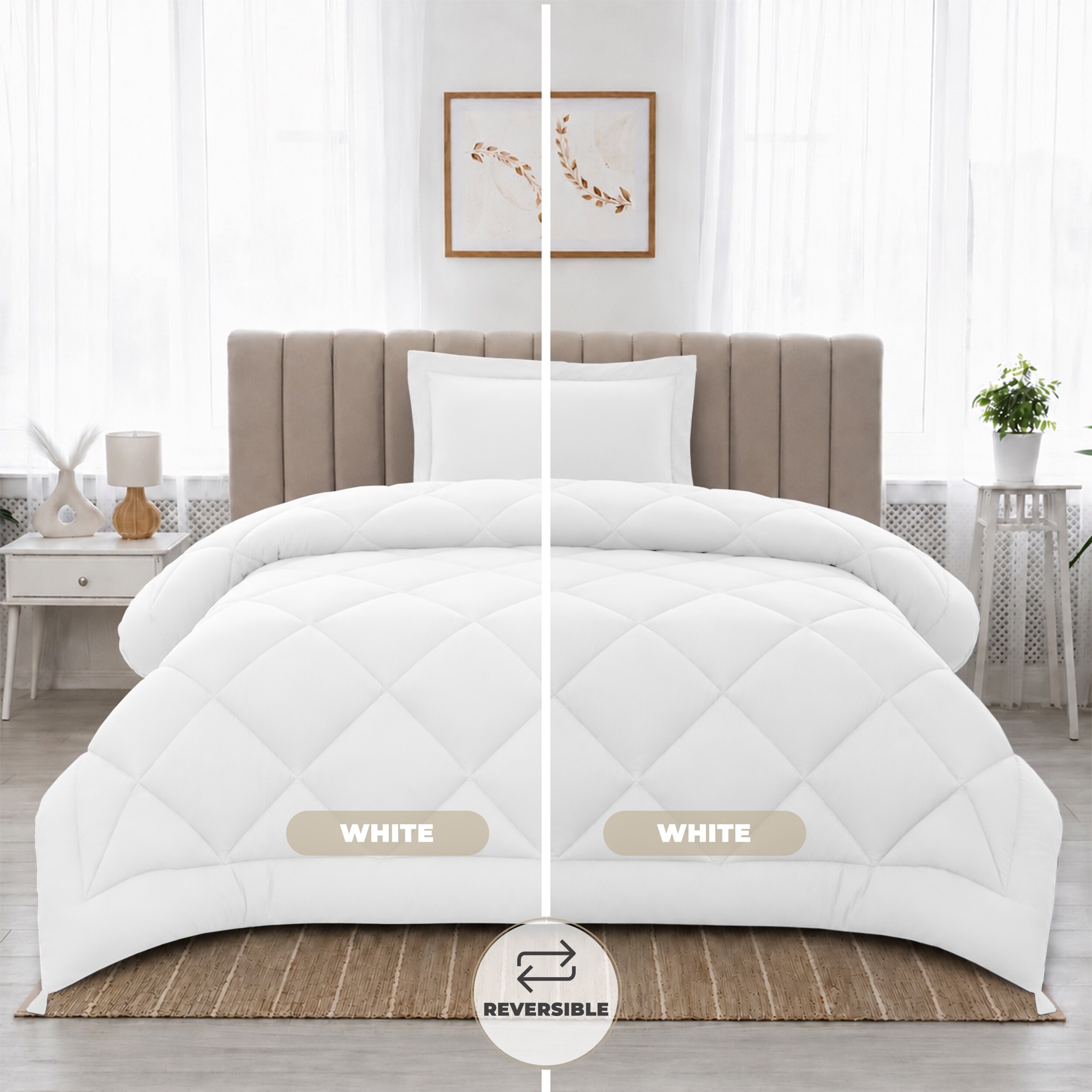 Lux Decor Collection CMF 3PC T SD WHT Comforters-And-Bedspreads - View #5