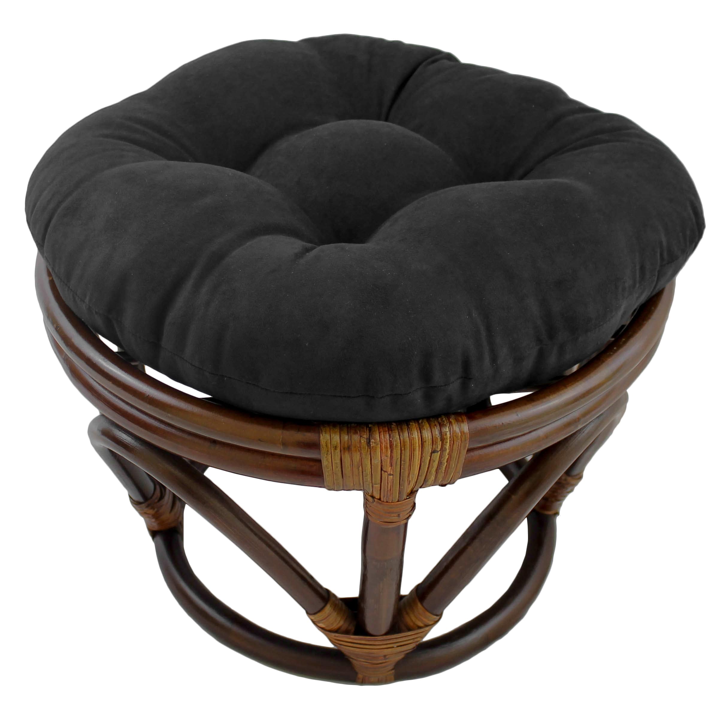 Blazing Needles 93301-18IN-MS-BK Black Solid Chair Cushion