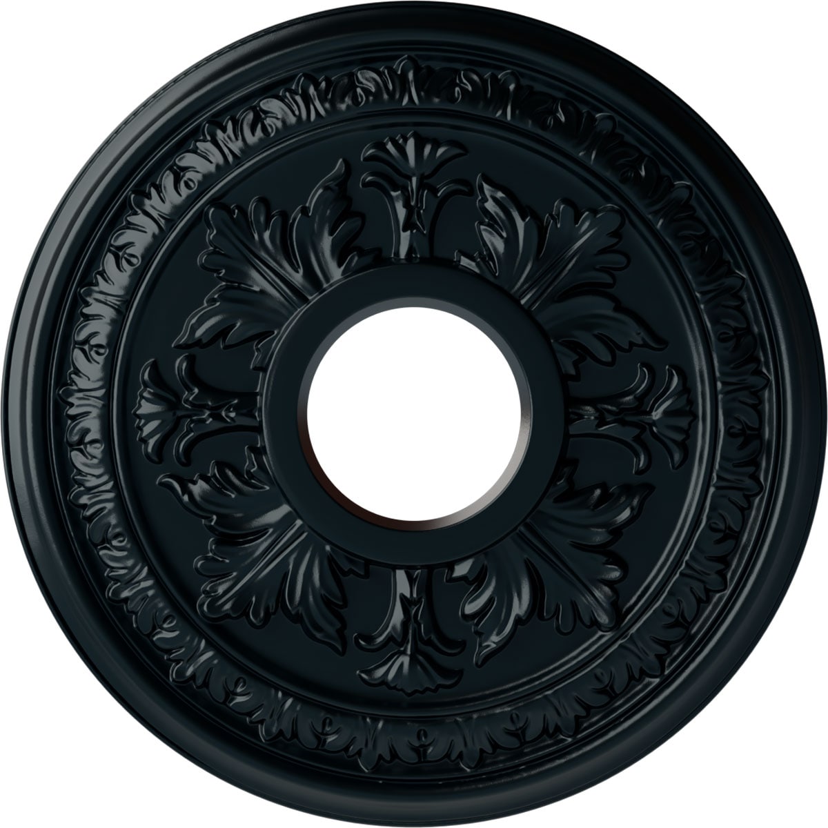 Ekena Millwork CM15BANSF Baltimore 15.375-in W x 15.375-in L Painted Night Shade Polyurethane Whole Ceiling Medallion