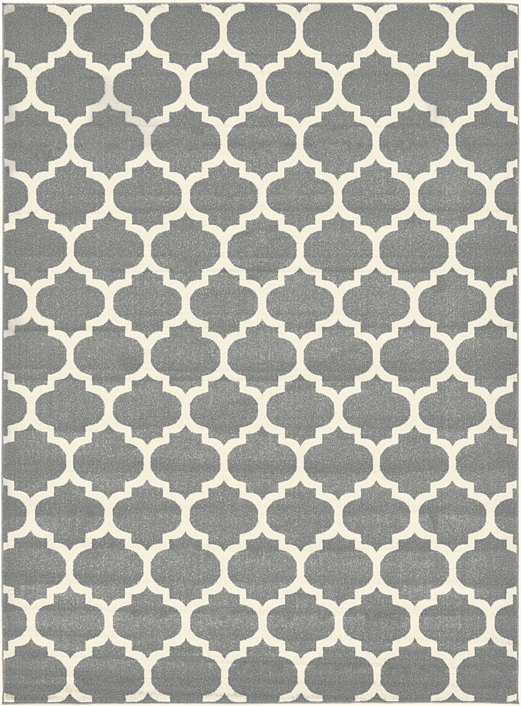 Unique Loom 3120668 Philadelphia Trellis 8 x 11 (ft) Loomed Polypropylene Gray/Beige Rectangular Indoor Geometric Industrial Area rug