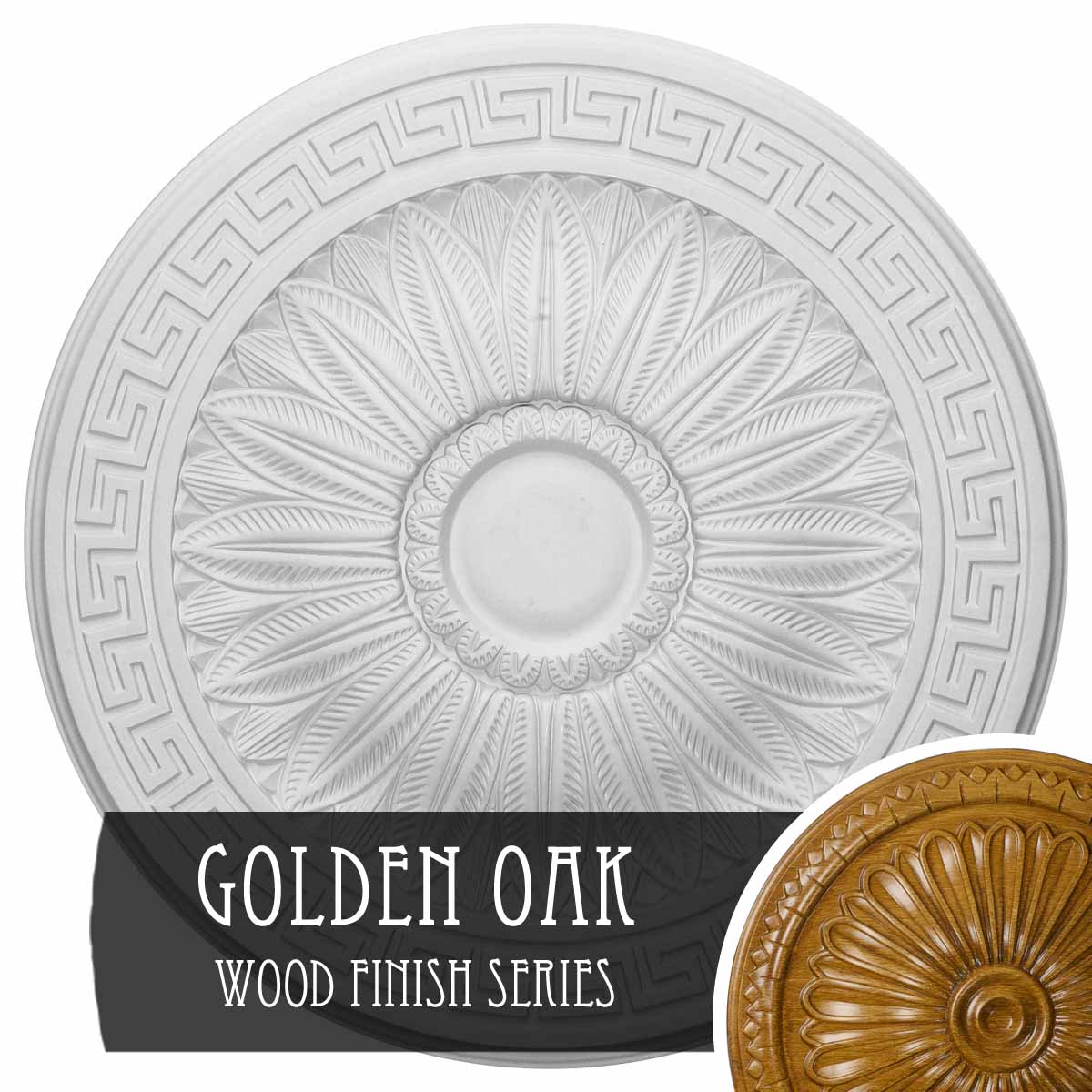 Ekena Millwork CM20HAGOS Randee 20-in W x 20-in L Golden Oak Polyurethane Ceiling Medallion
