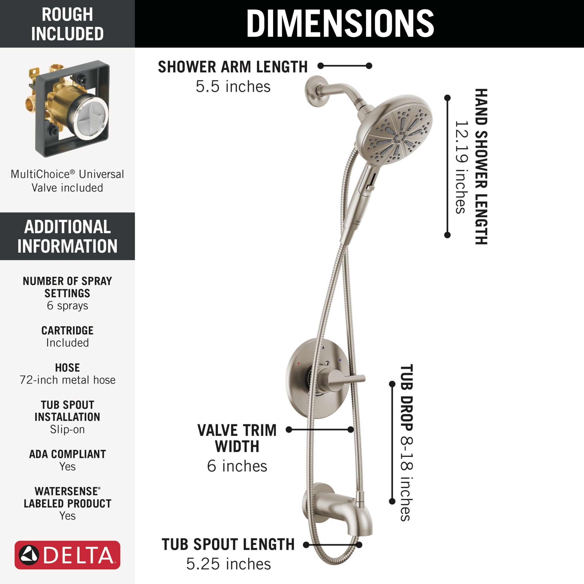 Delta 144749-SS-HS Tub-Shower-Faucets - View #10