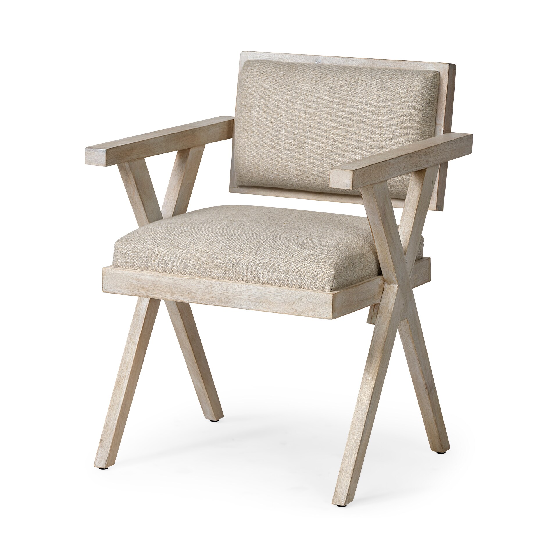 Mercana 68505 Topanga Coastal Polyester/Polyester Blend Upholstered Dining Arm Chair (Wood Frame)