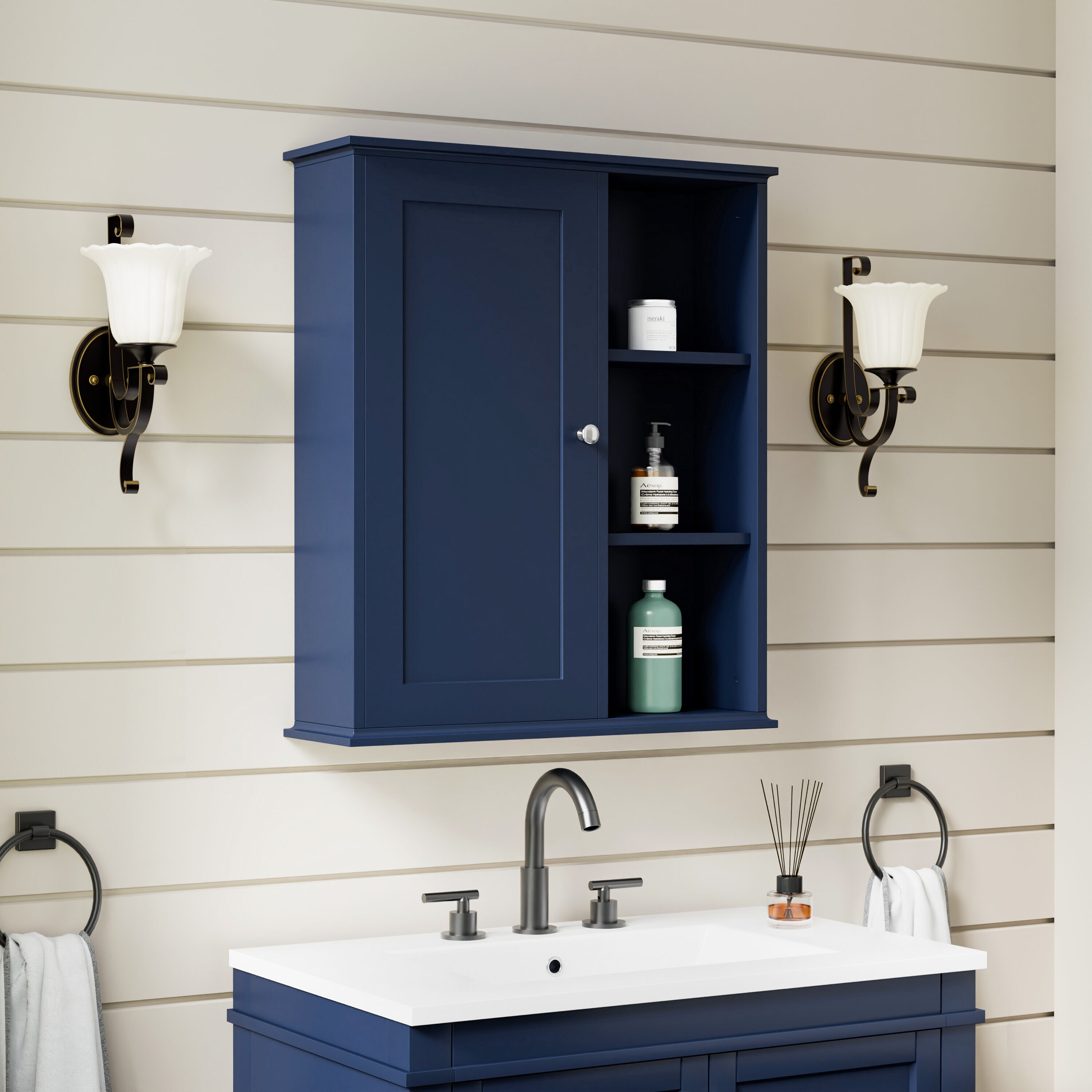 WELLFOR GFKM3C-BL Bathroom-Wall-Cabinets - View #7