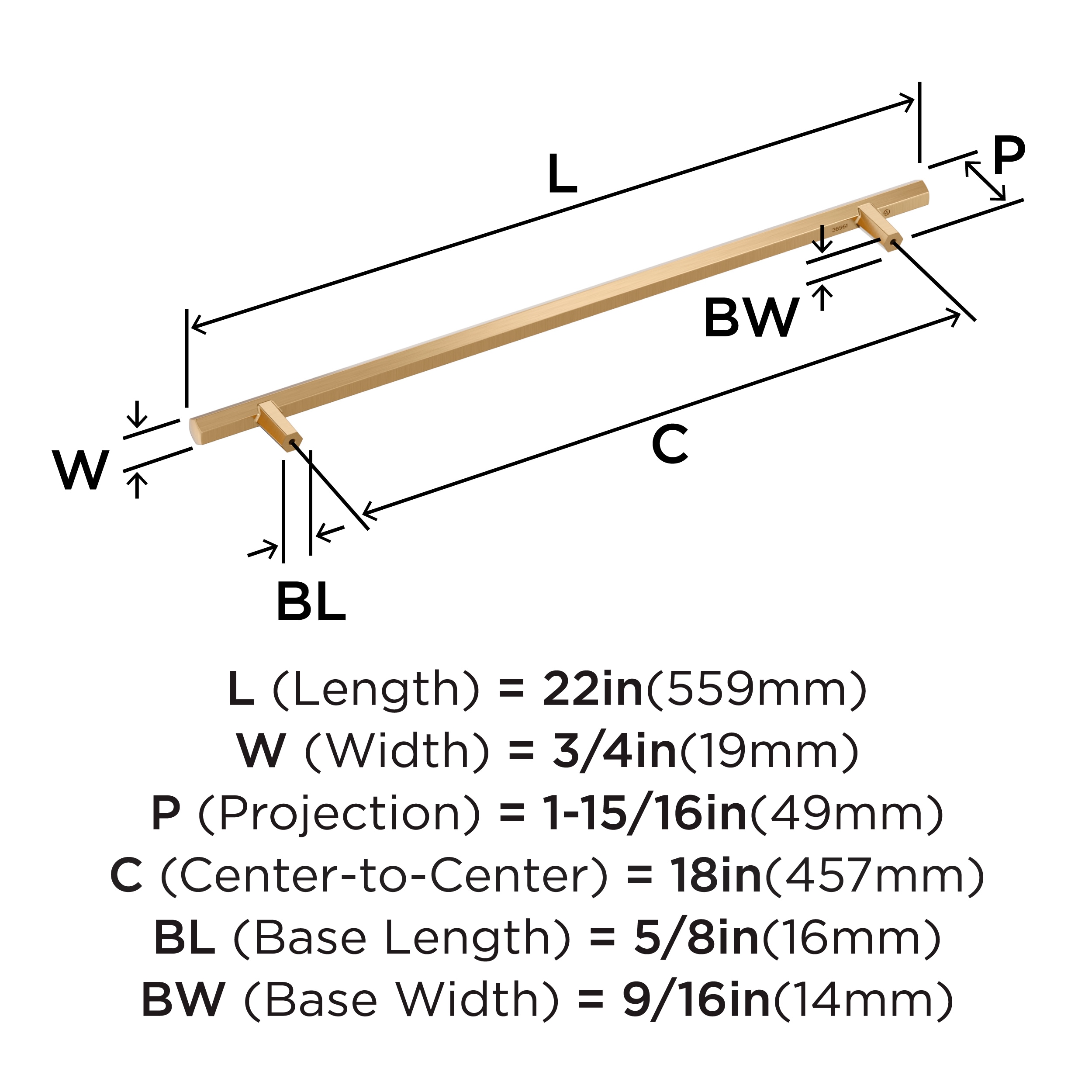 Amerock BP36961CZ Cabinet-Pulls - View #3