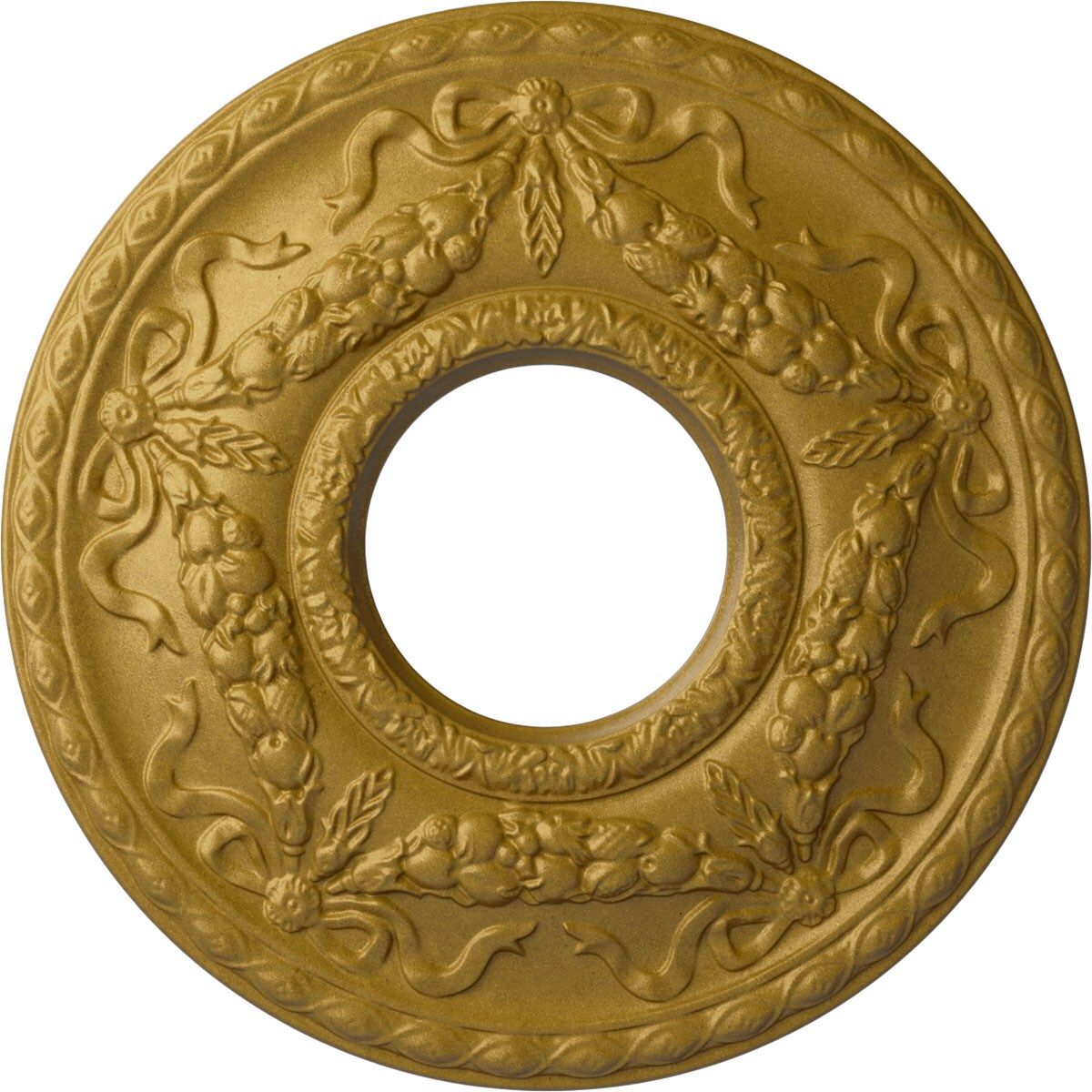 Ekena Millwork CM26HUPGS Hurley 22.125-in W x 22.125-in L Painted Pharaohs Gold Polyurethane Whole Ceiling Medallion