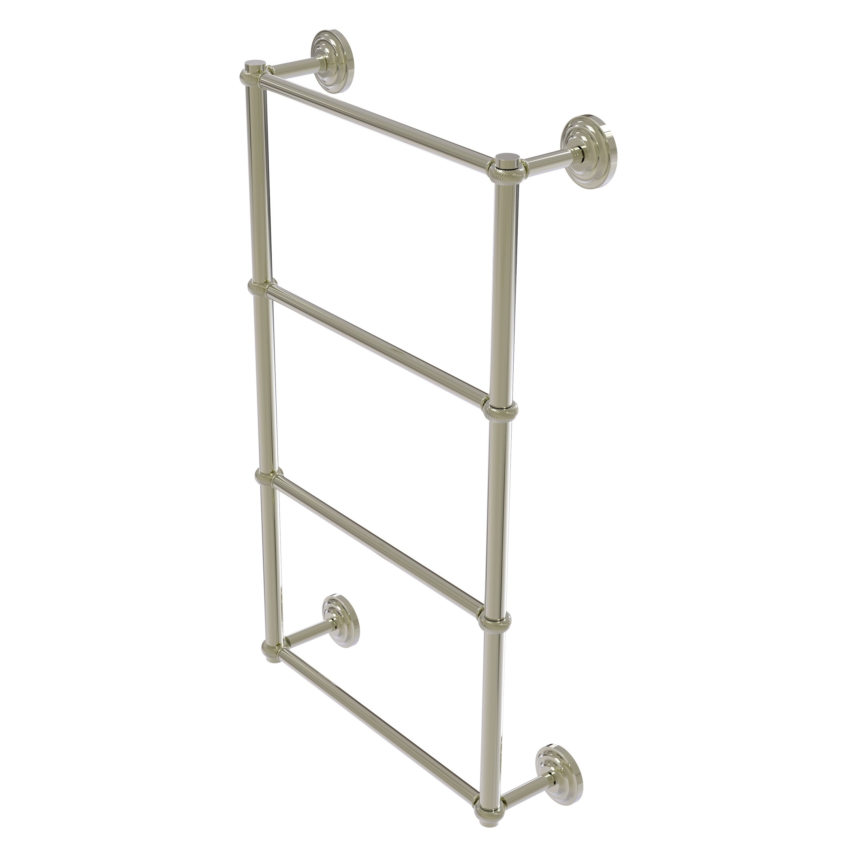Allied Brass QN-28T-24-PNI Que New 24-in double Polished Nickel Wall mount 4-tier Towel Bar