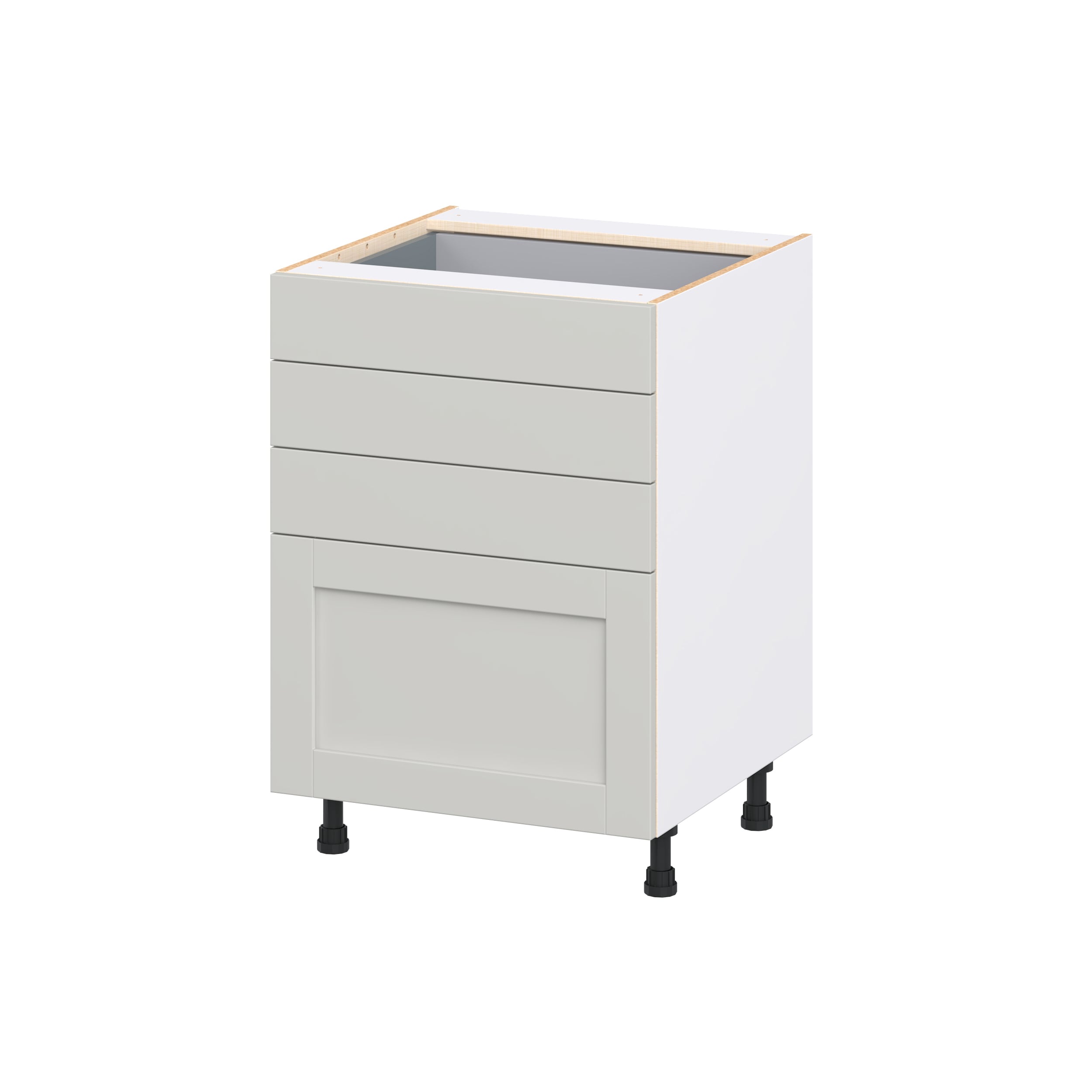 Hugo&Borg DSB4D24-CH Charlesberg 24-in W x 34.5-in H x 24.5-in D Light Gray 4 -Drawers Drawer Base Fully assembled Cabinet Shaker
