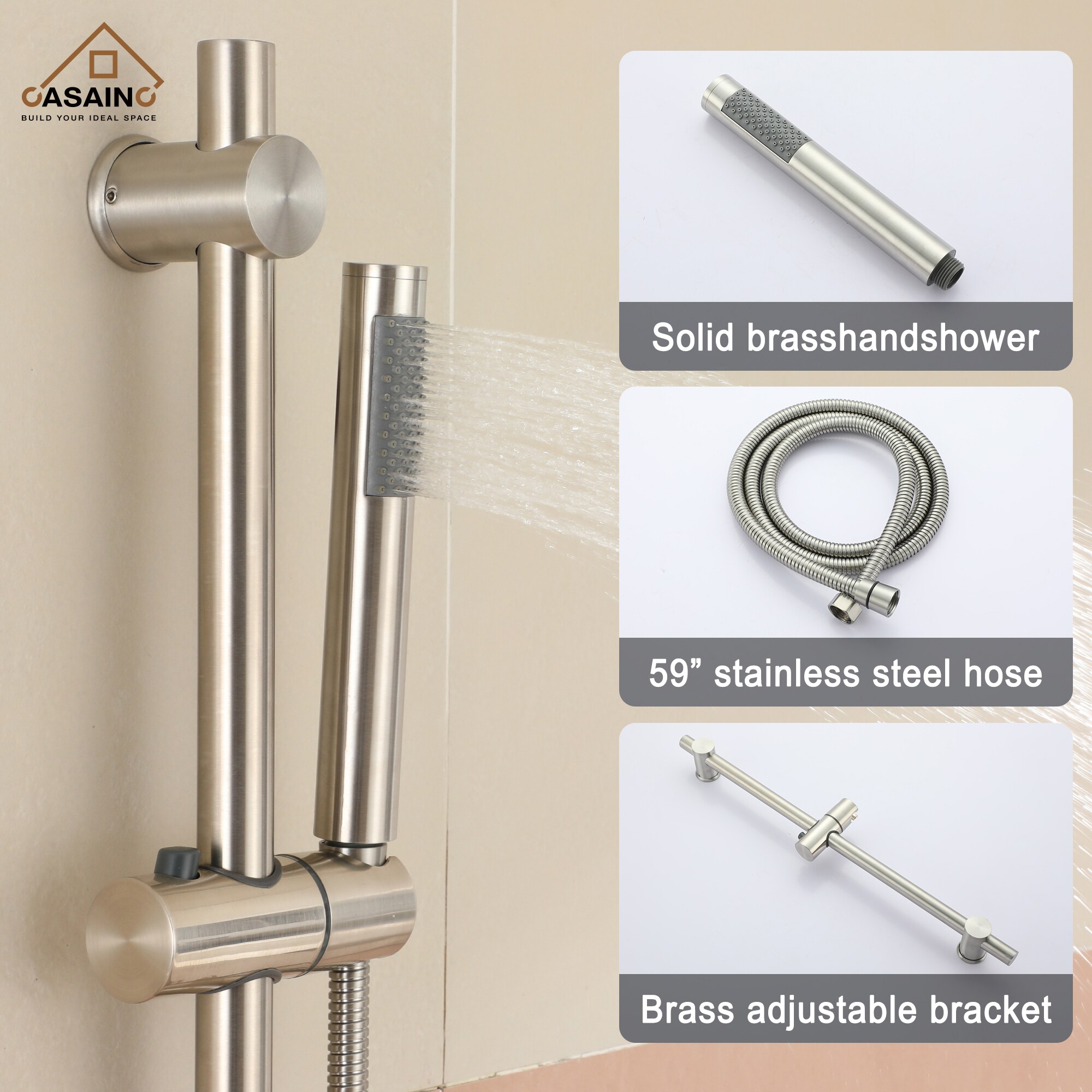 CASAINC WE-SS27MB Showerhead-Bar-Panels - View #3