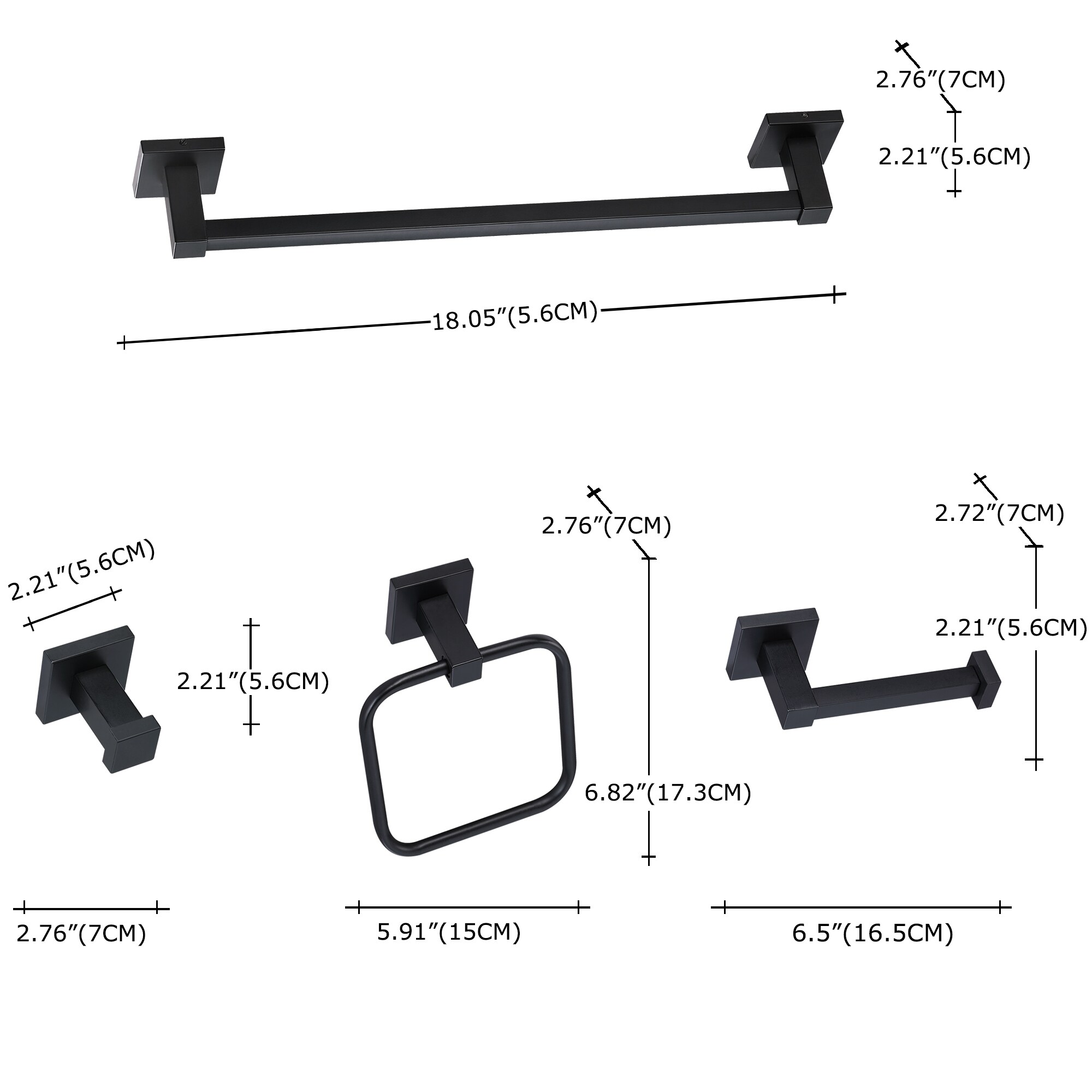 FAYMART LIGHTING FLB52059-BK Decorative-Bath-Hardware-Kits - View #2