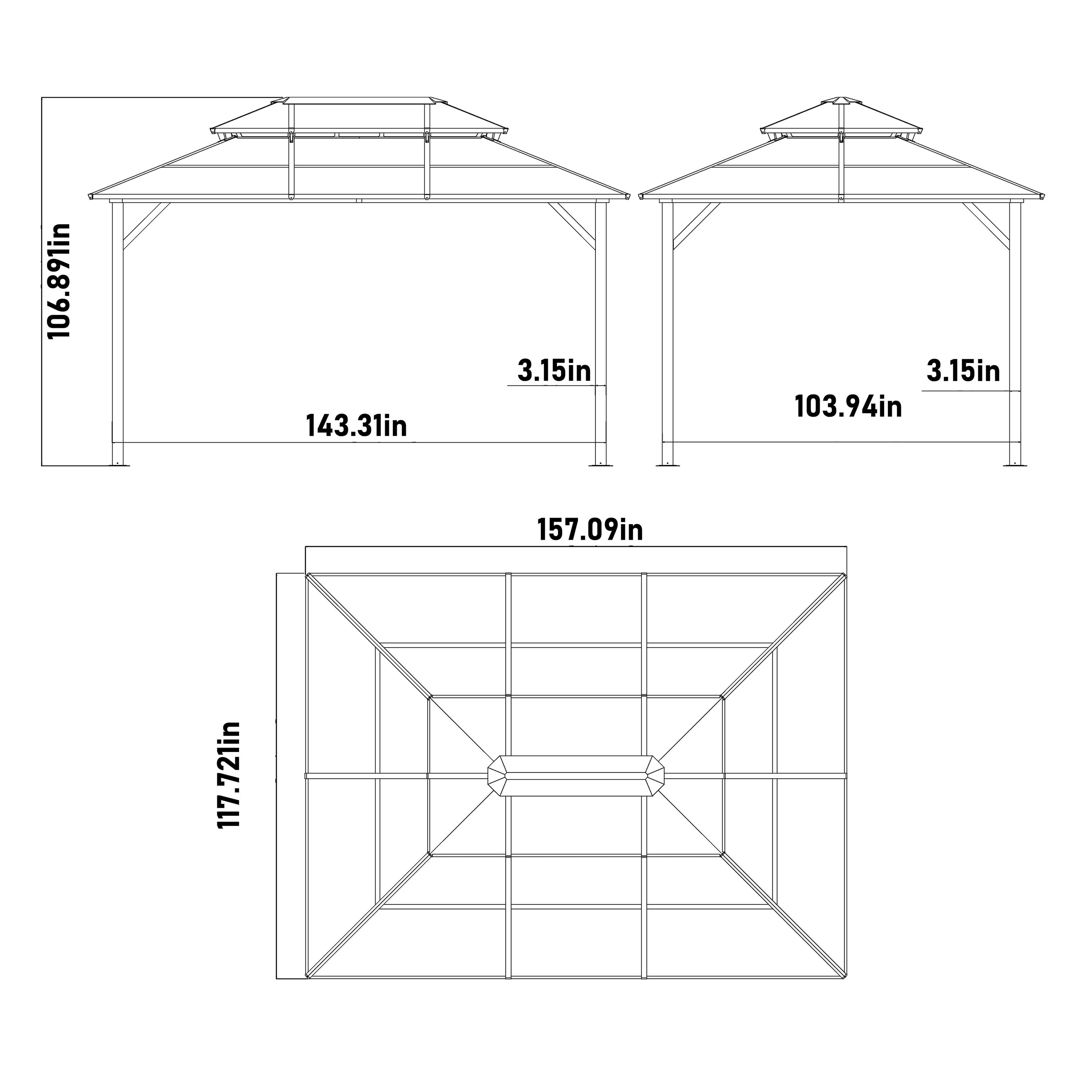 VEIKOUS PG0201-19 Wood-Resin-Gazebos - View #3