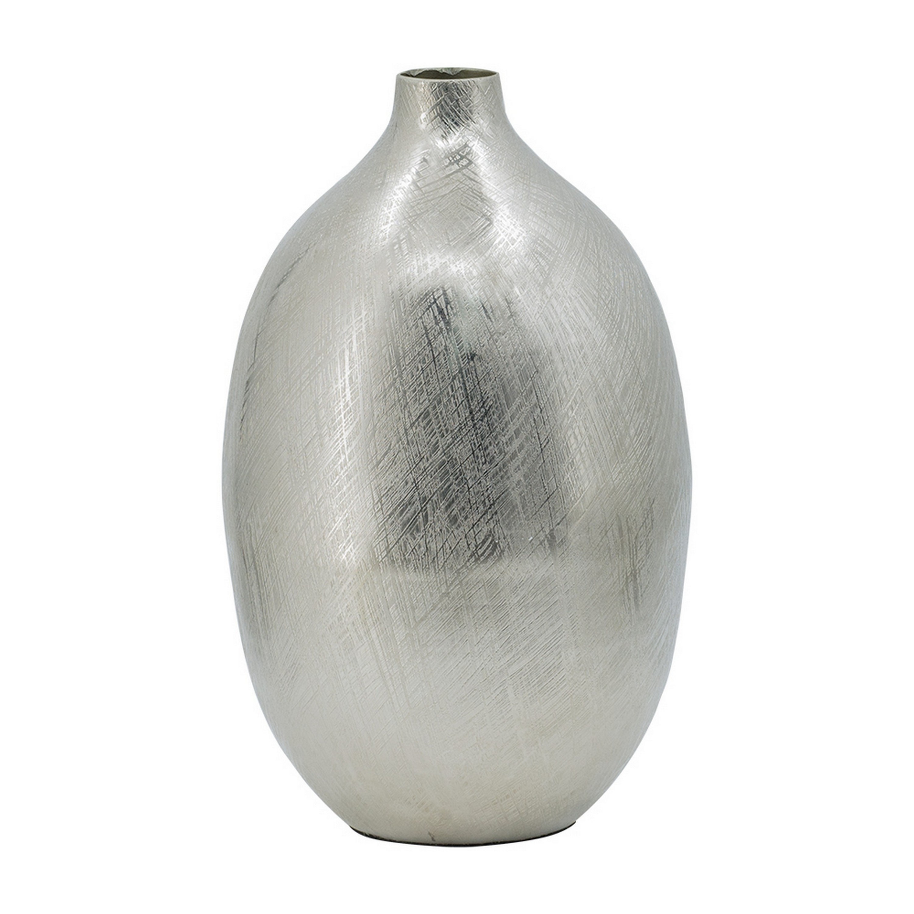Benzara BM302541 Silver Aluminum Modern Vase