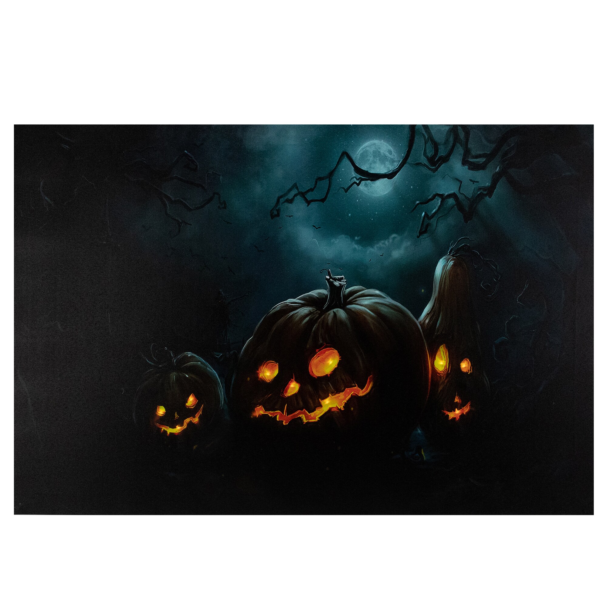 Stenciled Grim Reaper Halloween Canvas