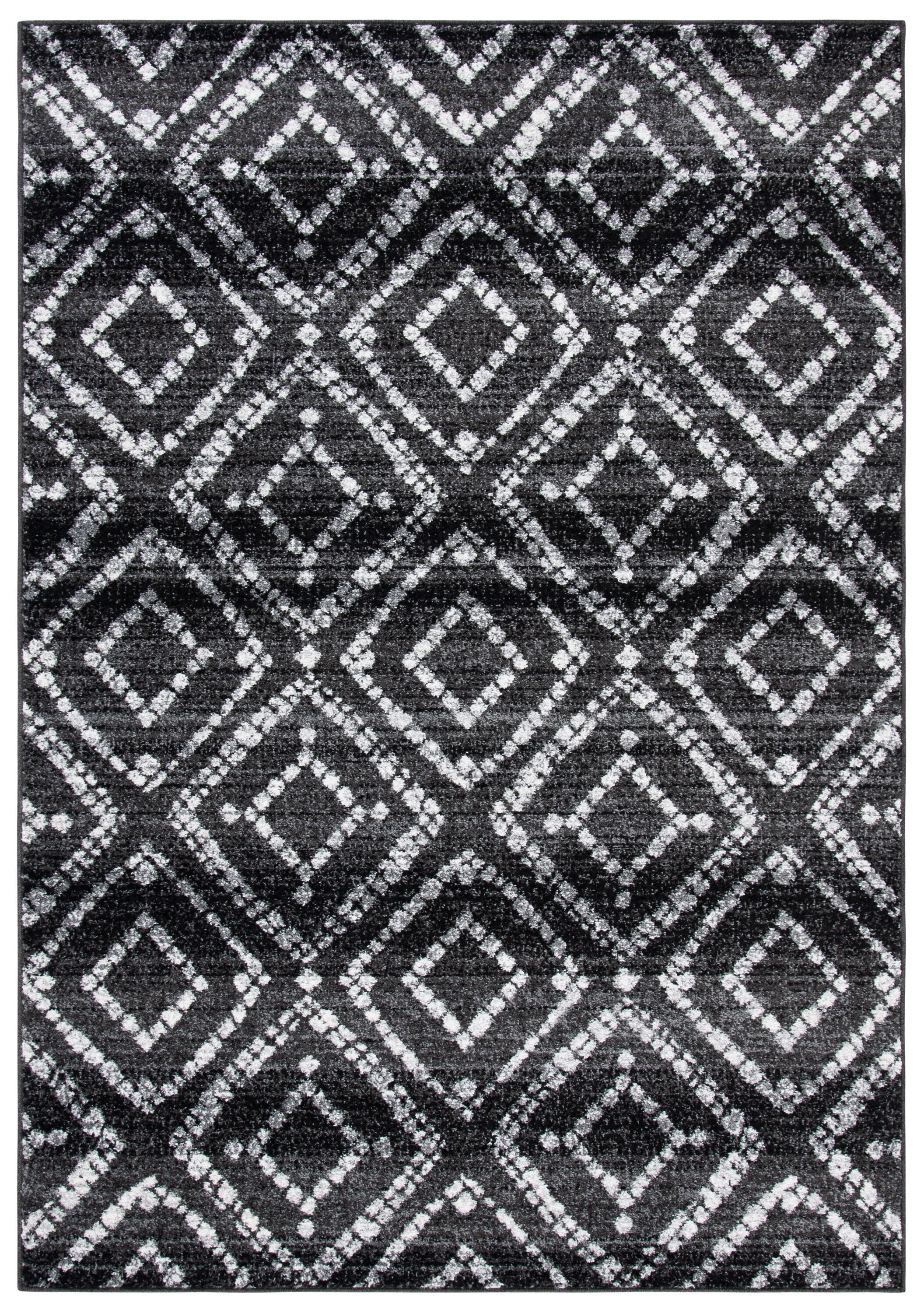 Safavieh ADR131A-5 Adirondack 5 x 8 (ft) Loomed Polypropylene Black/Ivory Rectangular Indoor Geometric Bohemian/Eclectic Area rug