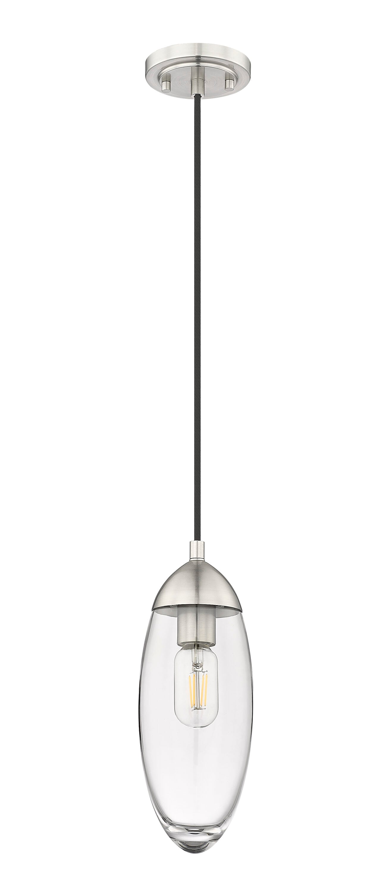 Arden Brushed Nickel Teardrop Glass Pendant Light