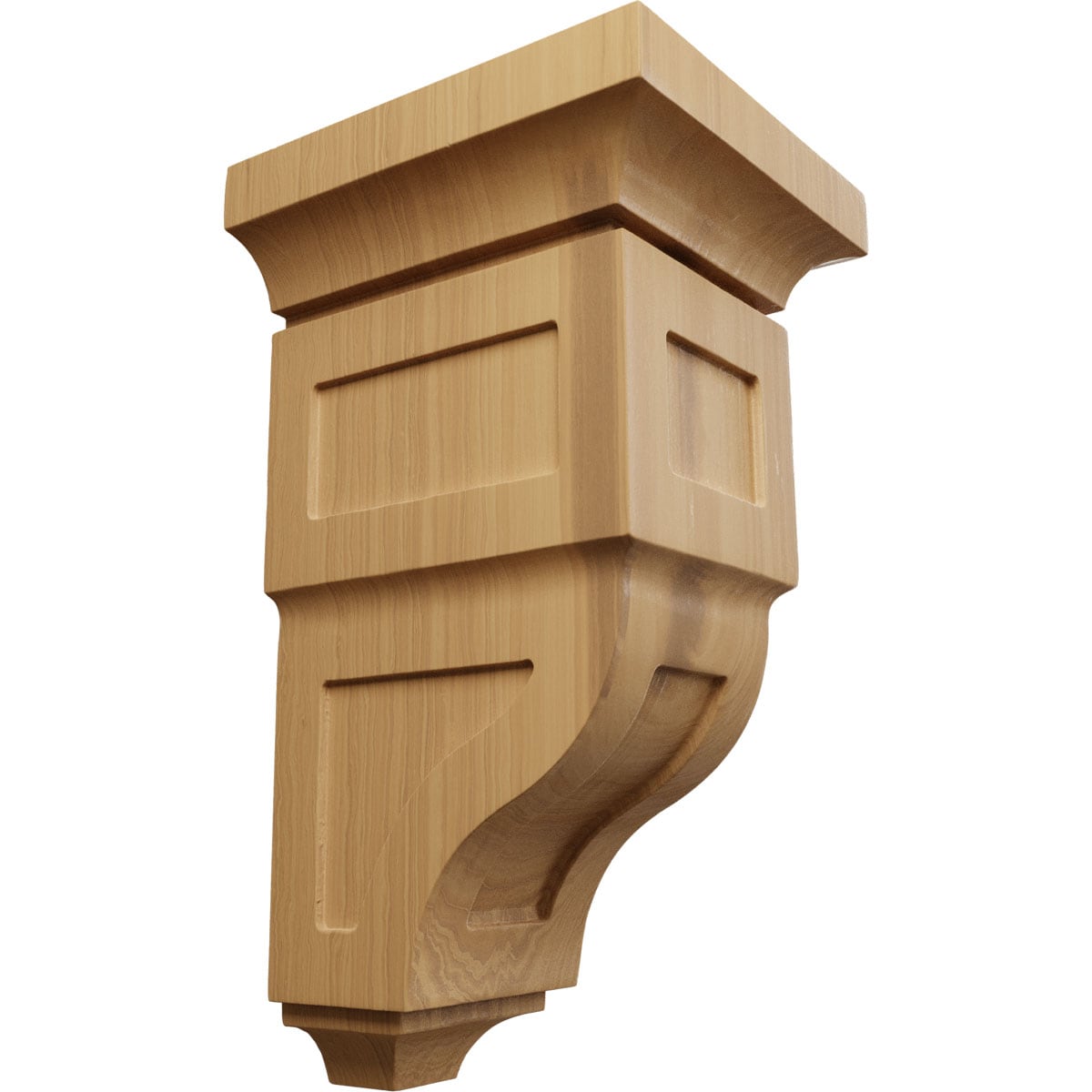 Ekena Millwork CORW07X07X14RYCH 7-in x 7.75-in x 14-in Unfinished Cherry Wood Paintable/Stainable Corbel