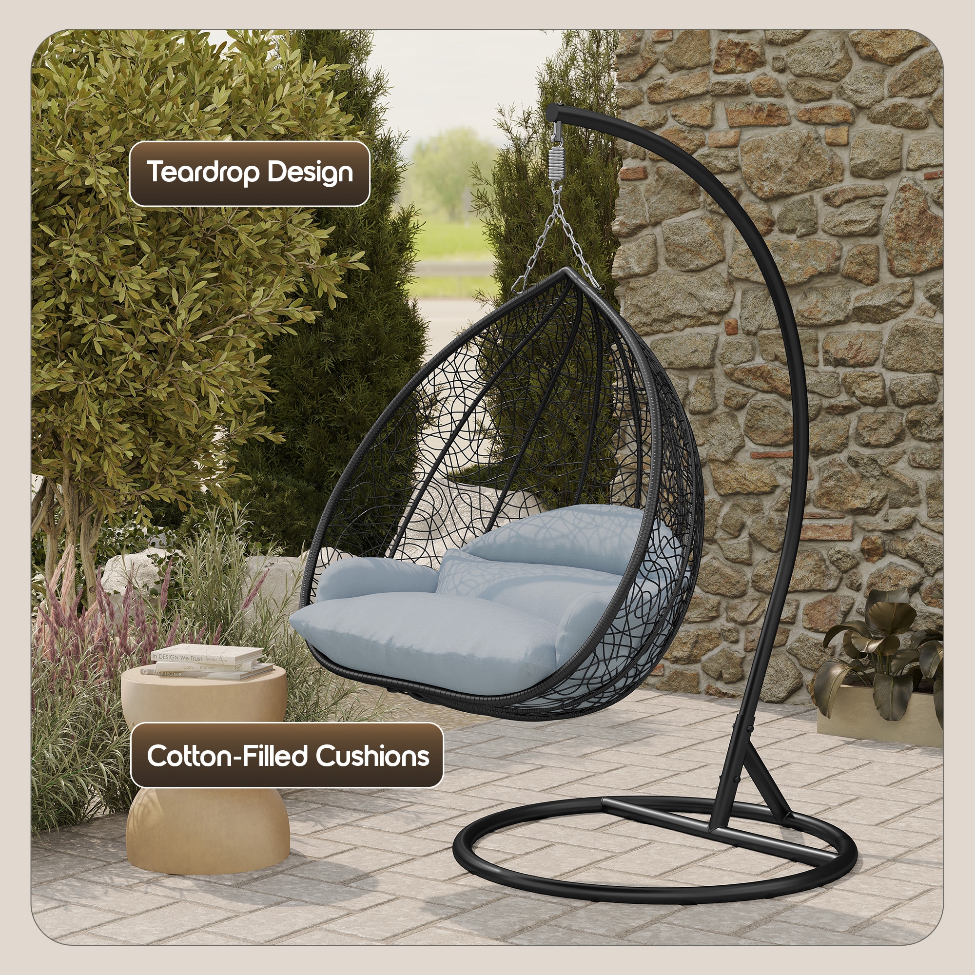 Leisuremod RSCBL-57LGR Patio-Chairs - View #3