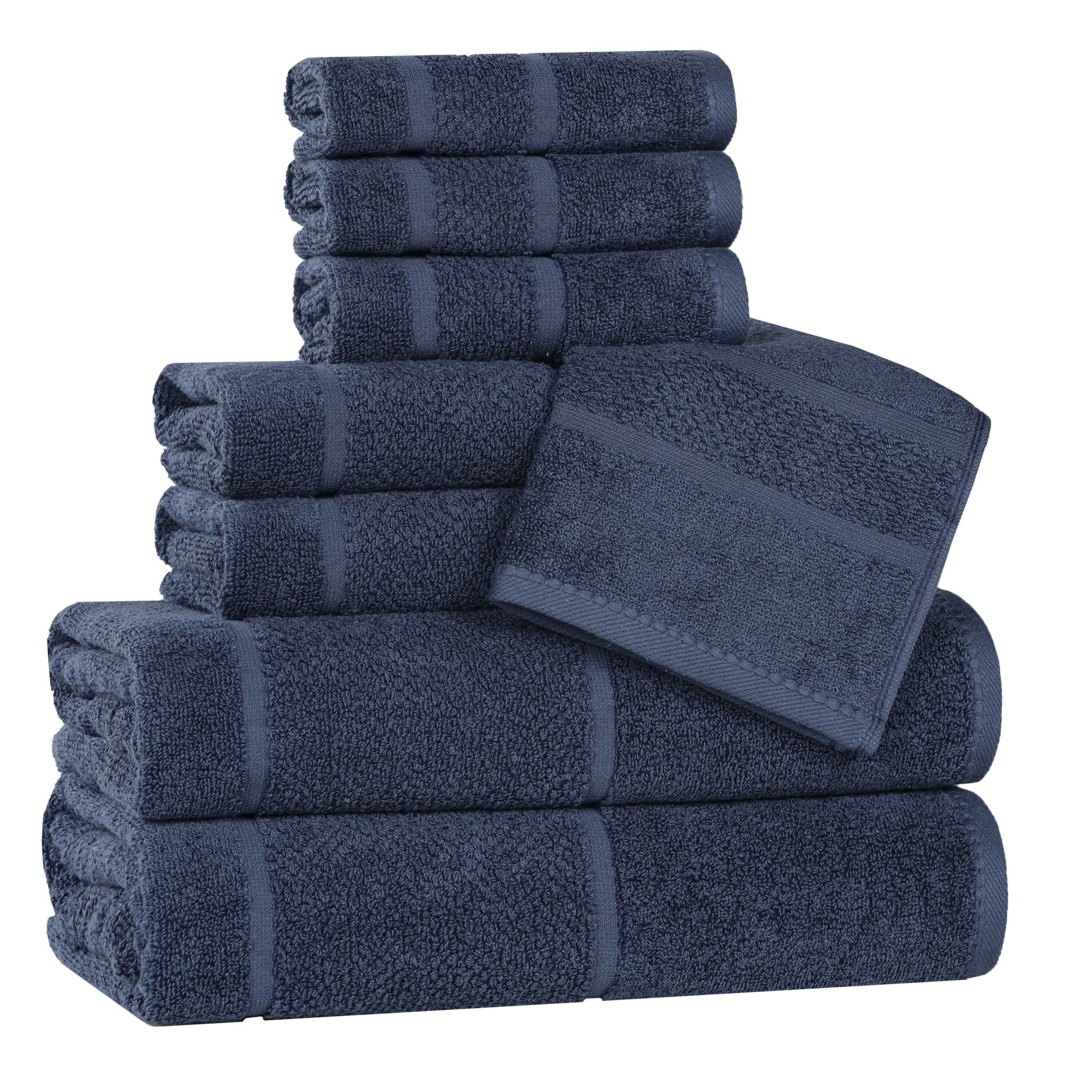 Slickblue Cotton Viscose Blend Quick Dry Bath Towel Set with Hanging Loop for Apartment Dorm Vacation Home Multiple Color and Size Options
