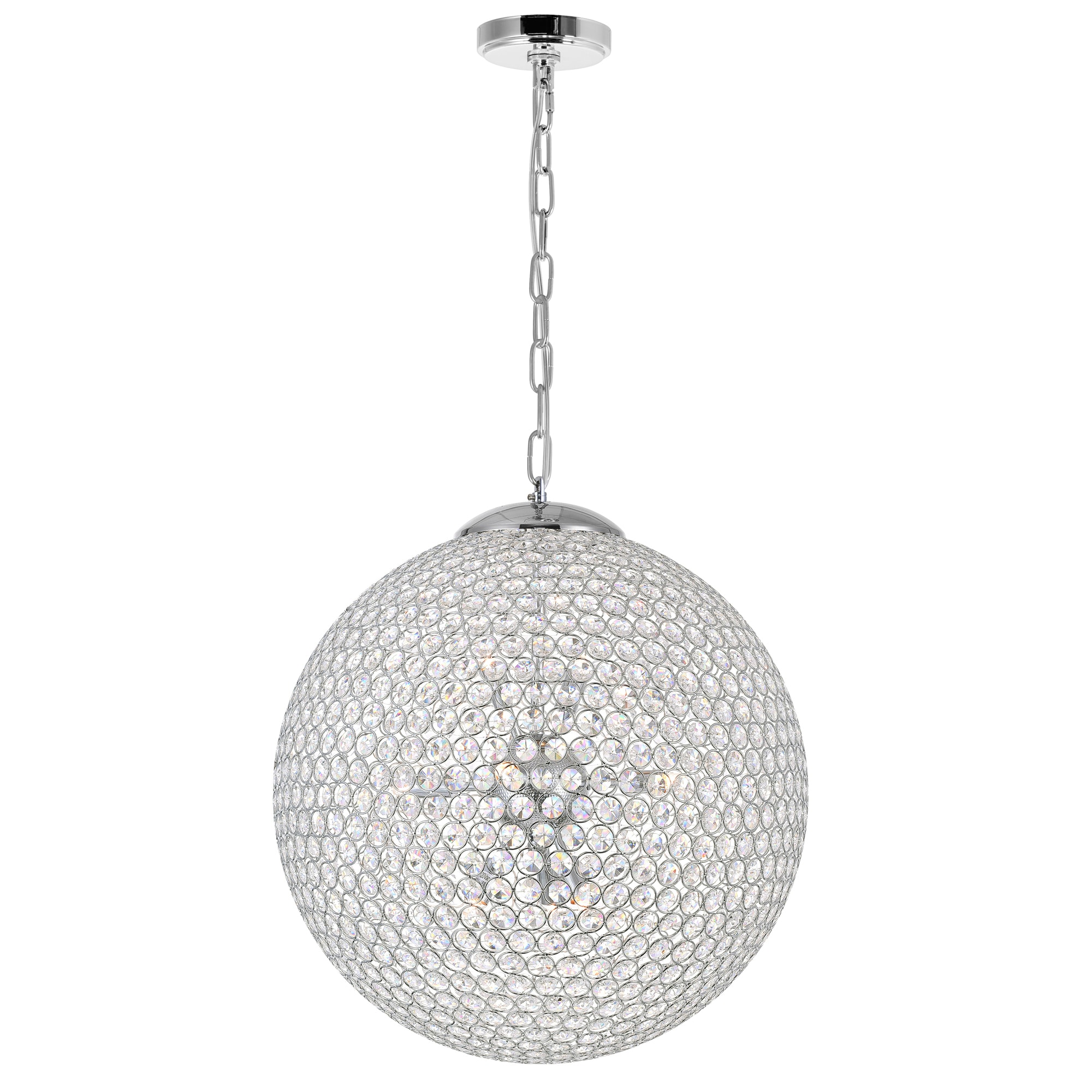 CWI Lighting QS8353P20C Globe 9-Light Chrome Modern/Contemporary Damp Rated Chandelier