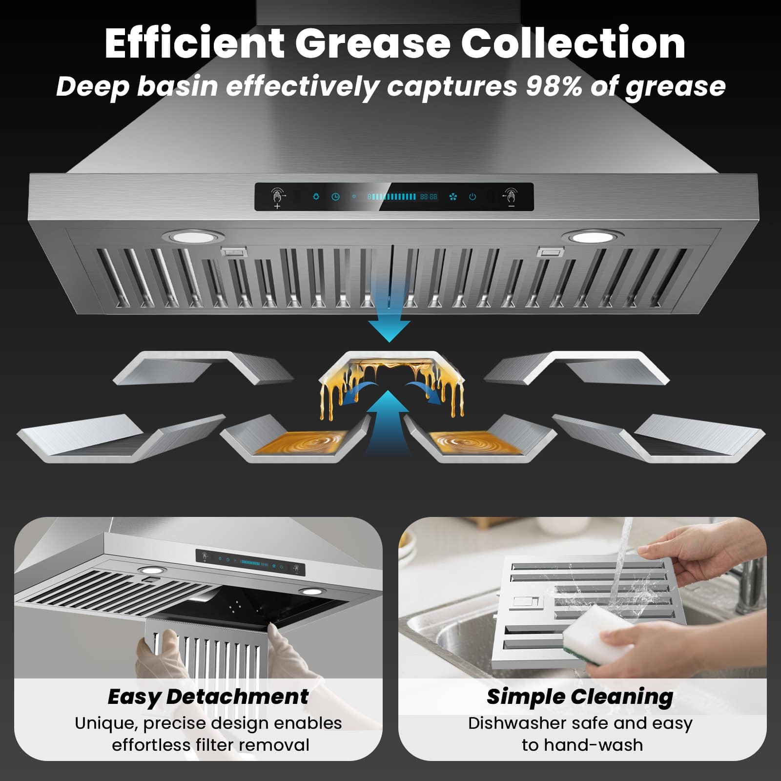 DIVAN DLP02-36-GC Wall-Mounted-Range-Hoods - View #9