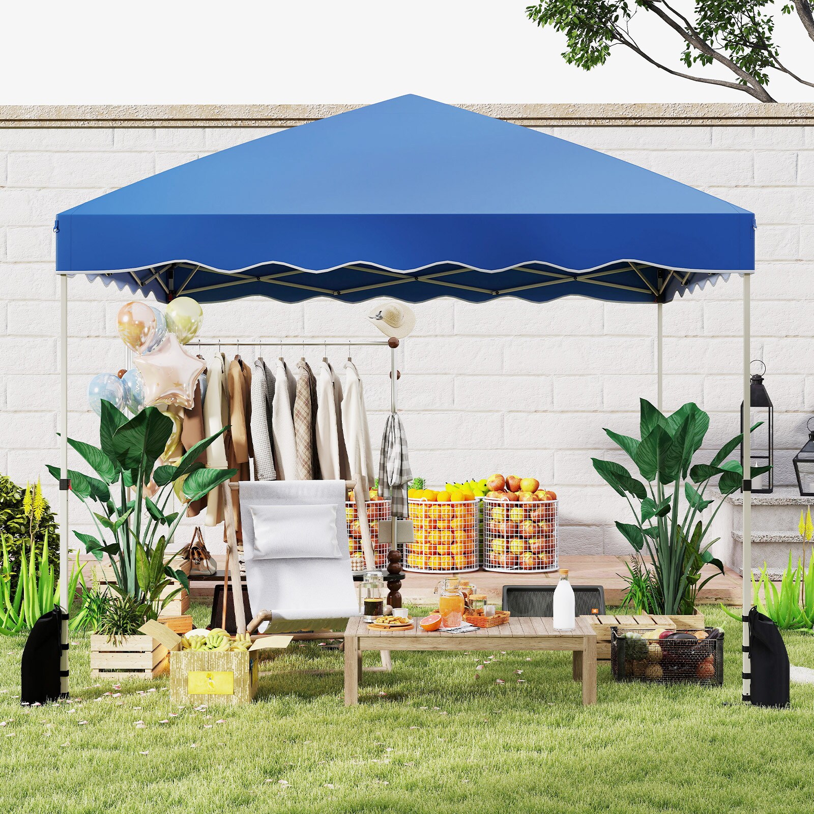 Ayelon 10-ft x 10-ft Square Blue Pop-up canopy in the Canopies ...